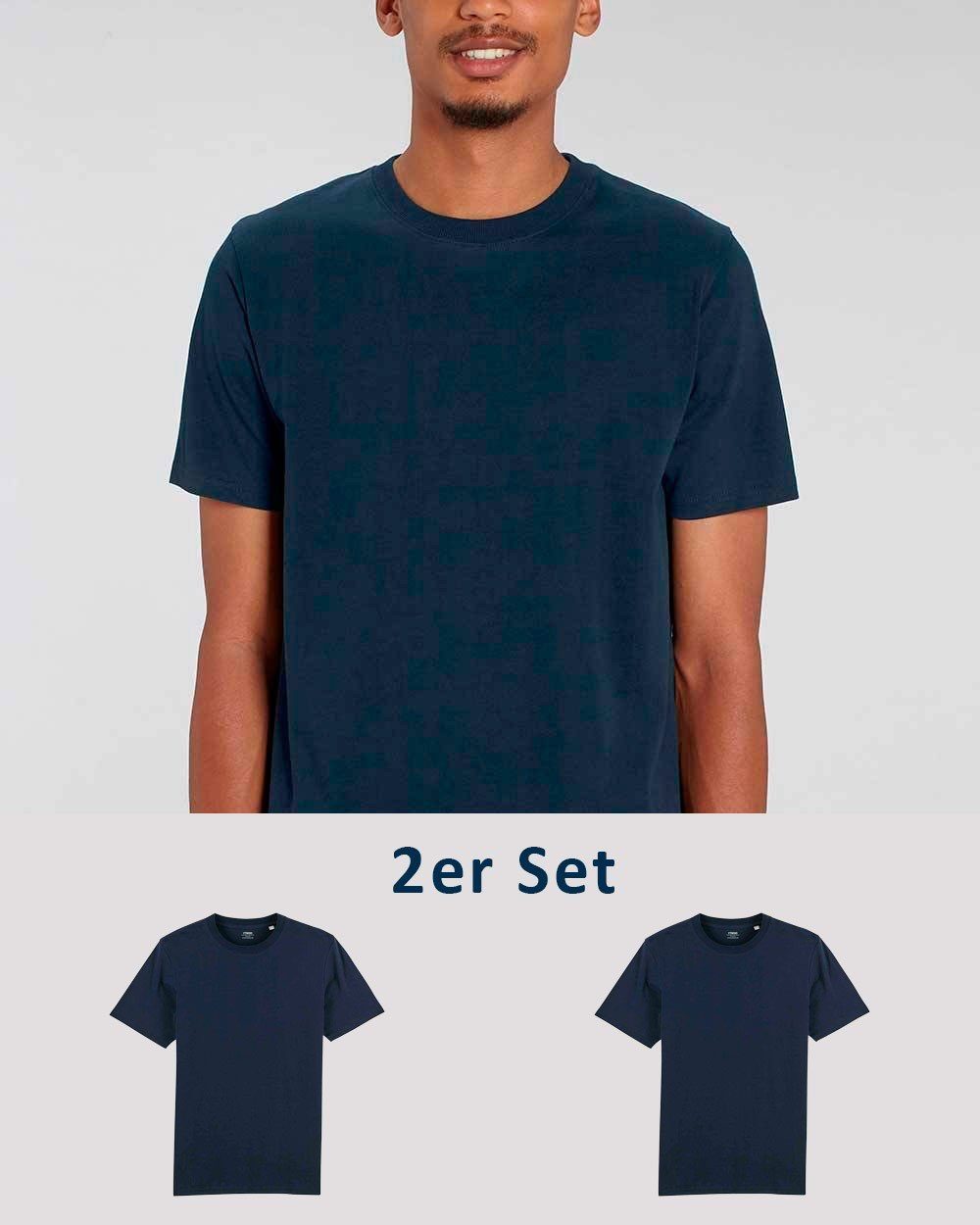 Pack, 220g/m² Basic, 2er schwere T-Shirt Männer Bio-Baumwolle, YTWOO T-Shirt