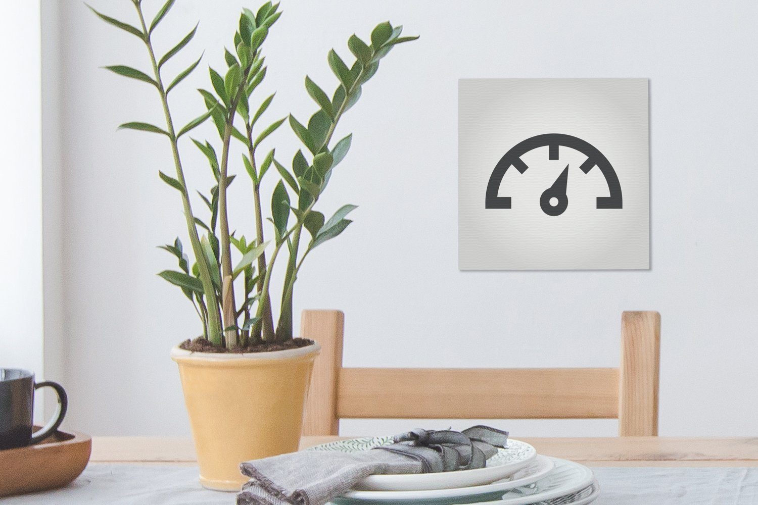 Schwarz-Weiß-Abbildung OneMillionCanvasses® für eines, auf dem Schlafzimmer Armaturenbrett Bilder Piktogramms Leinwand (1 Leinwandbild eines St), Wohnzimmer