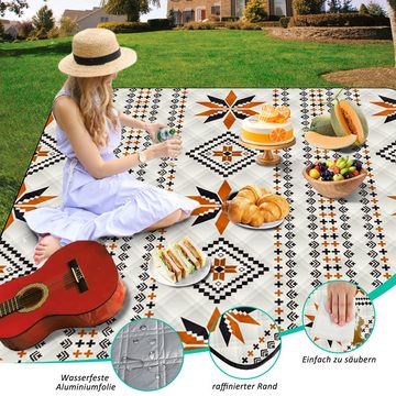 Picknickdecke Outdoor Picknickdecke Boho, 200x200cm Stranddecke Sandfrei, Tragbare, CALIYO, Strandunterlage Picknickdecke für Trocken Strand, BBQ, Picknick Reisen