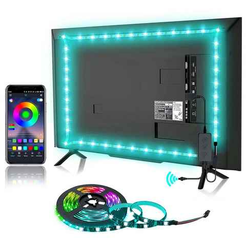 LANOR LED Stripe LED TV-Hintergrundbeleuchtung,Music Sync,RGB Bluetooth App,3 Tasten