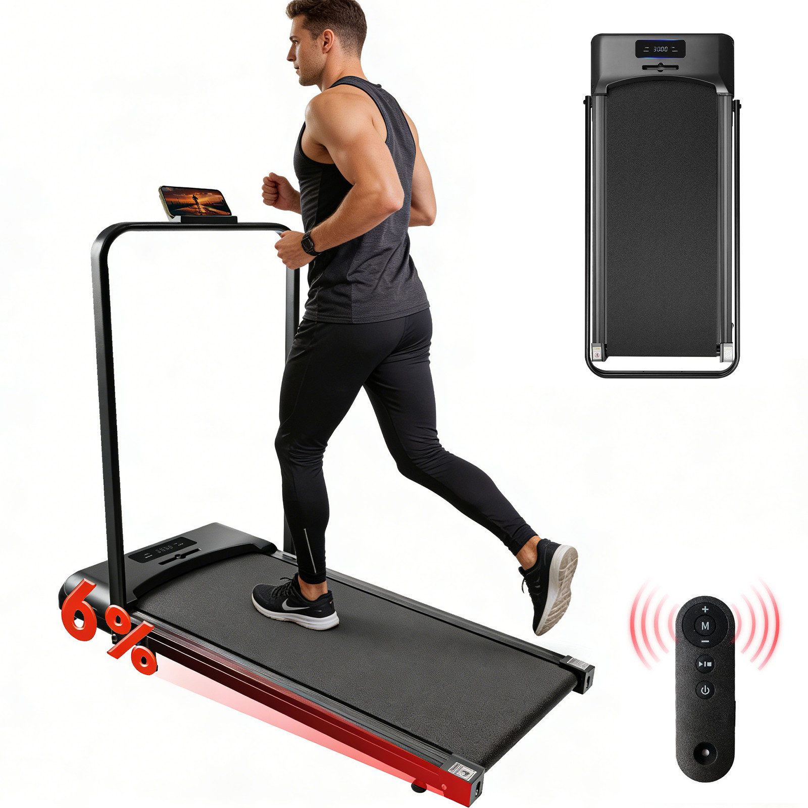 Laufband Leises Zuhause Klappbar LED Display Fernbedienung Walking Pad