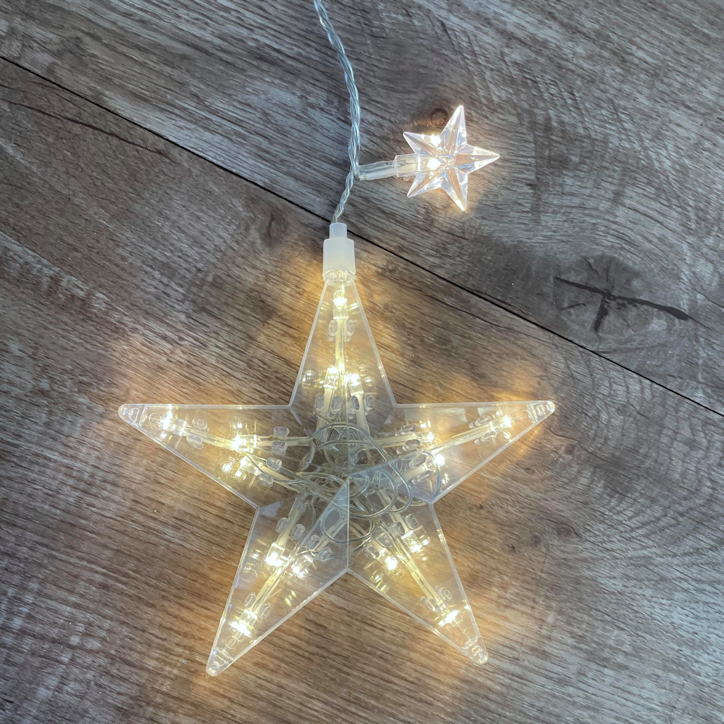 BONETTI LED-Lichtervorhang LED Sternenvorhang für Innen und Außen, mit 137 LEDs in 39 Sternen, ca. 1 x 1,2 m