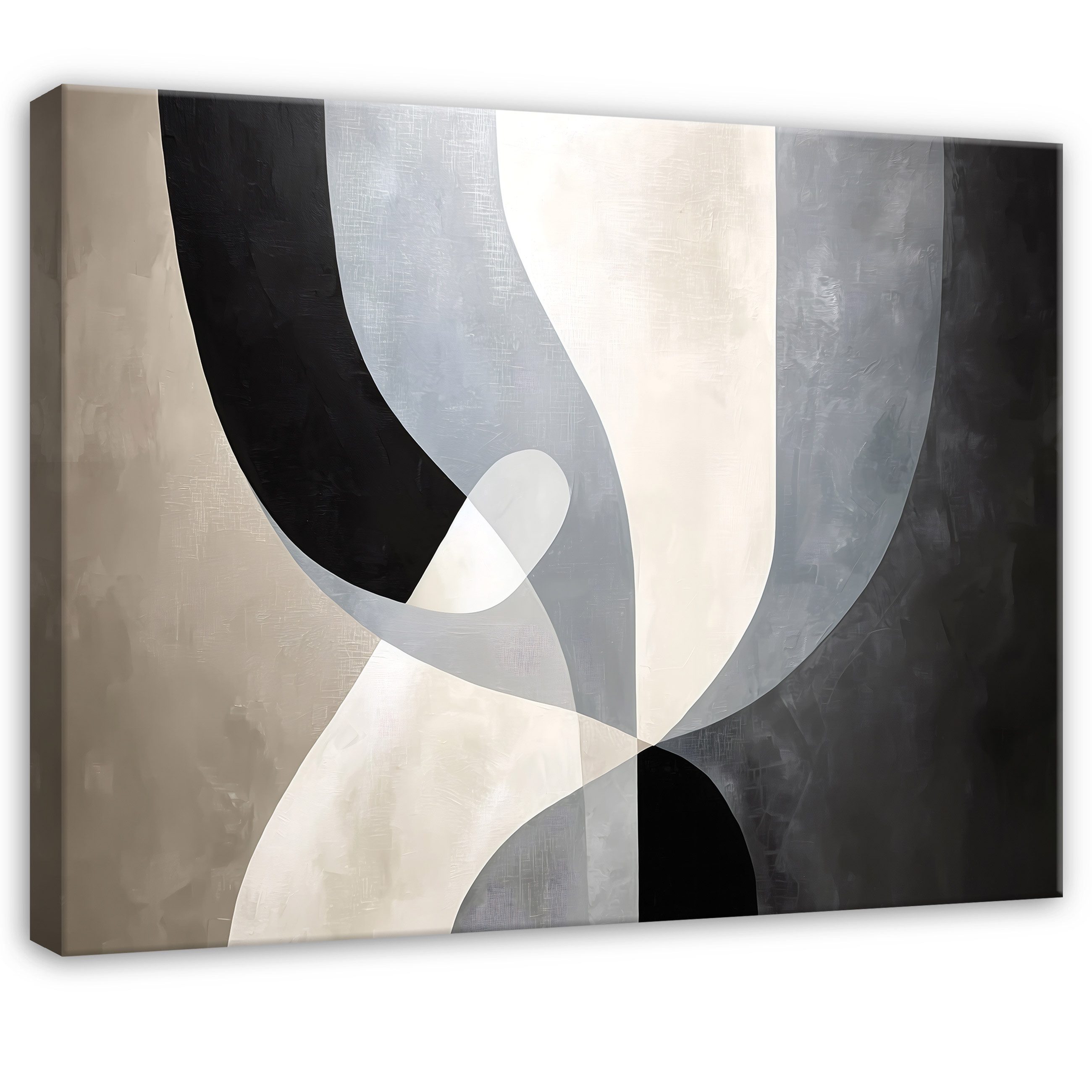 Wallarena Leinwandbild Abstrakt Weiß Schwarz Grau Modern Wandbilder Wand De günstig online kaufen