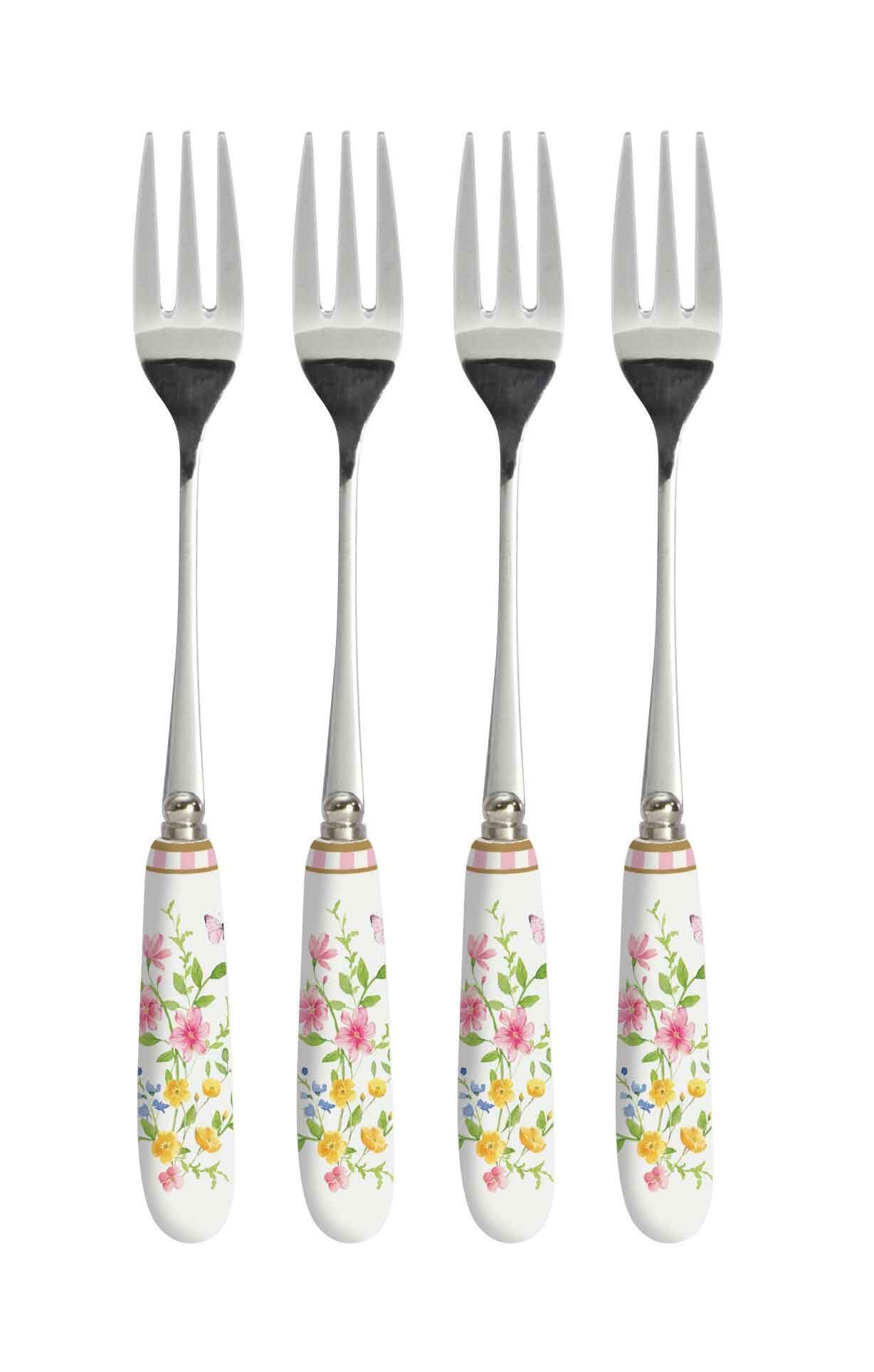 EasyLife Tafelgabel Happy Easter, Spülmaschinengeeignet, Mehrfarbig, Motiv: Blumen, Höhe: cm