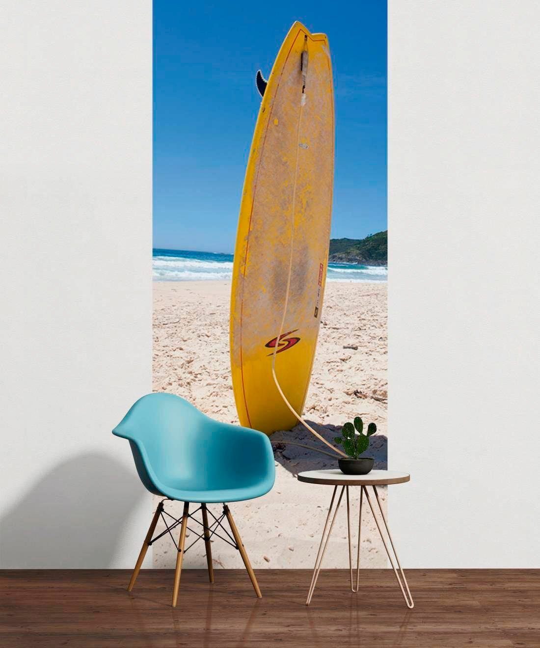 (1 Sand, Schräge im Fototapete Vlies, living Surfboard walls glatt, Wand, St),