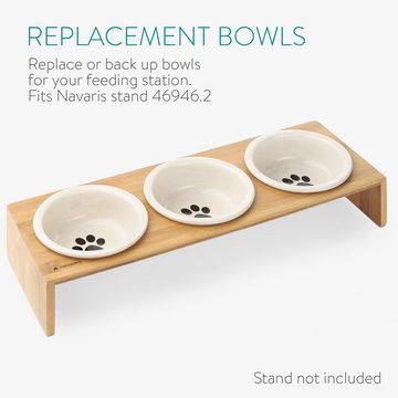 Navaris Futternapf 3x Keramik-Fressnapf-Set für Hunde und Katzen, spülmaschinenfest