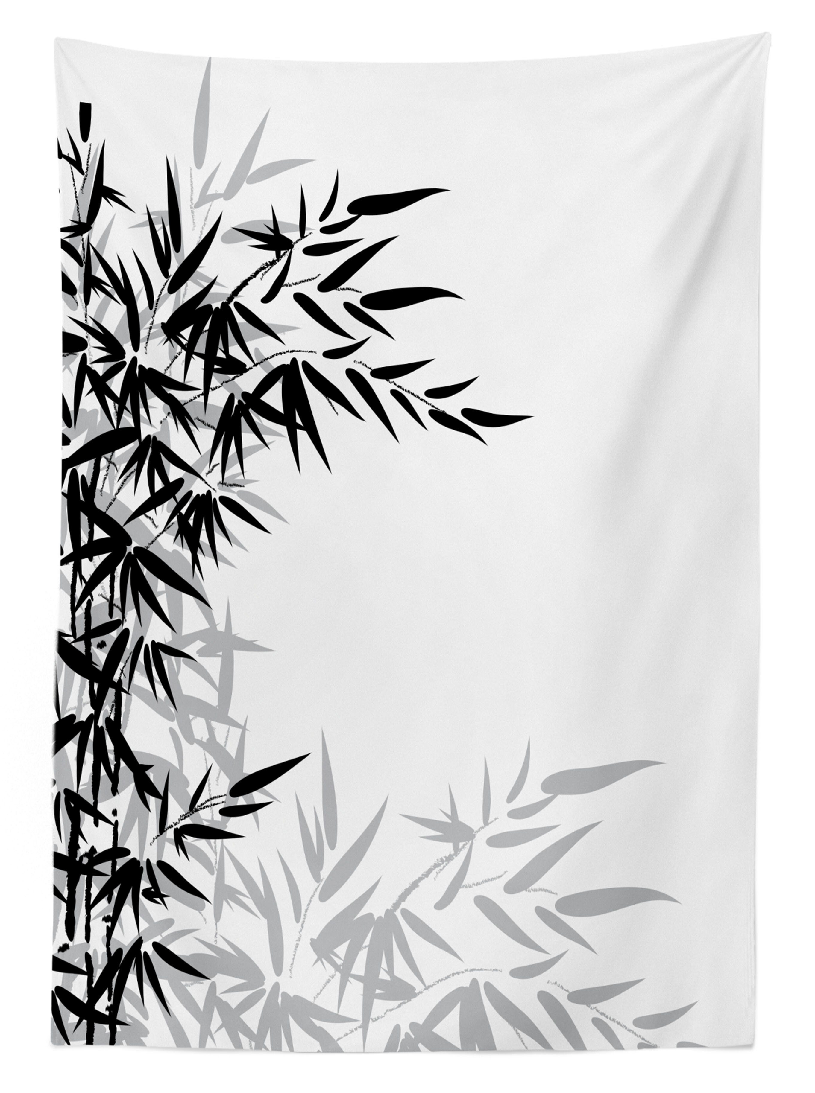 Abakuhaus Tischdecke Klare Bereich Pflanzenblätter Waschbar den Schwarz-Weiss Für Farbfest Außen geeignet Farben, Bambus
