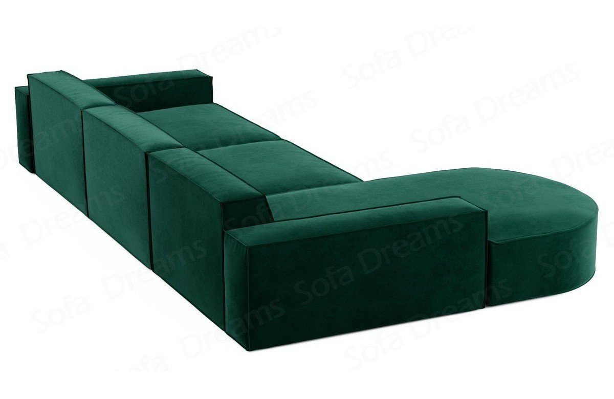 Ecksofa Sofa Sofa Polster Alegranza Eck kurz Couch Grün-Mo37 L Polstersofa Dreams Design Stoffsofa