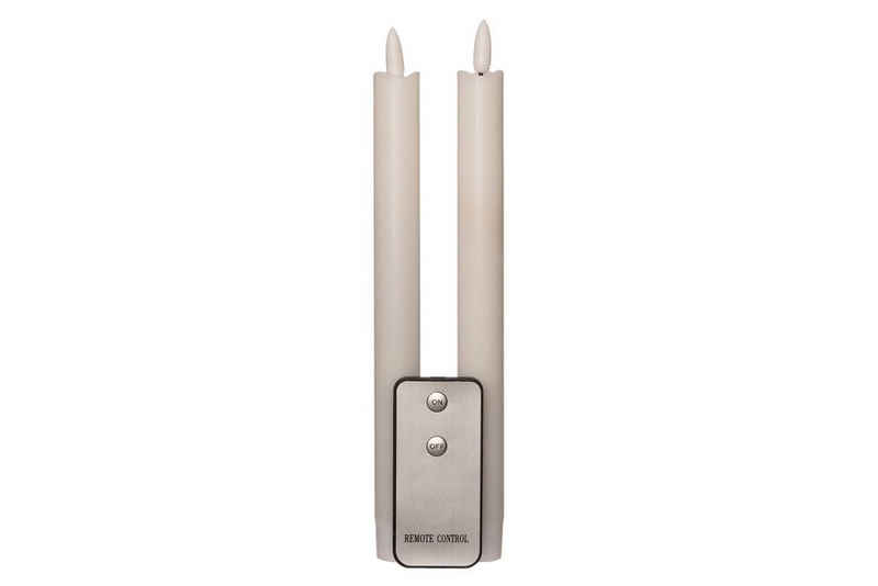 Coen Bakker LED-Kerze (Set, 1-tlg), Stabkerzen weiß 2 Stück Fernbedienung 23cm