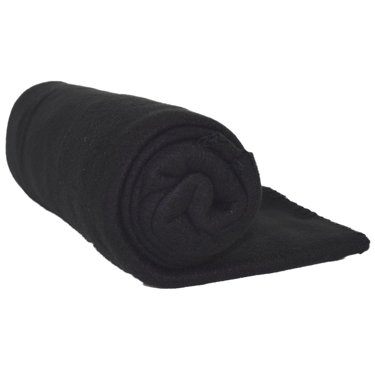 Wohndecke Fleecedecke schwarz 130 x 170 cm Decke aus Polarfleece mit Saum