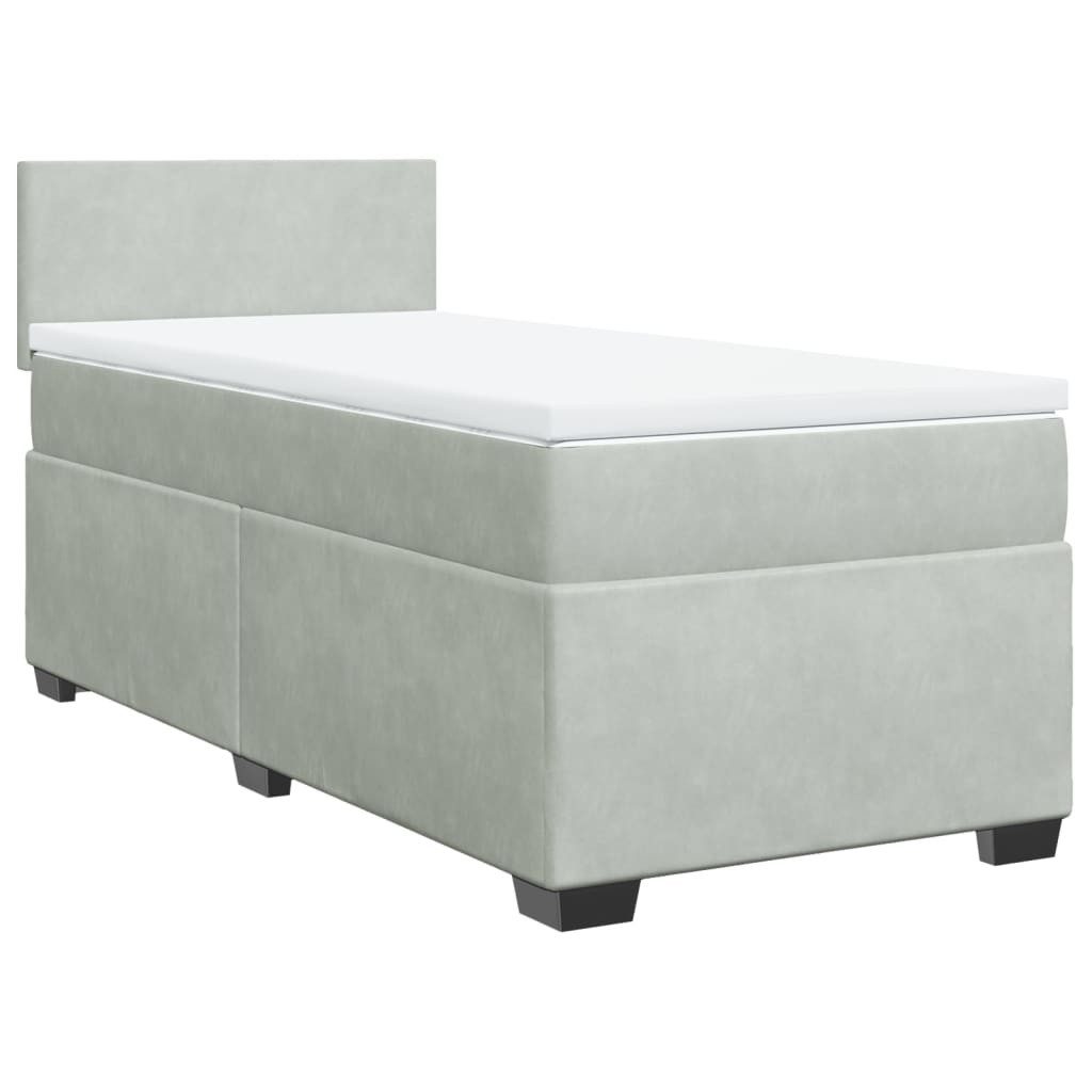 vidaXL Bett Boxspringbett mit Matratze Hellgrau günstig online kaufen