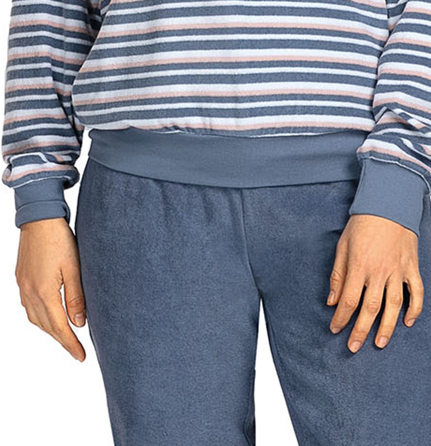comtessa Schlafanzug Lovely Dreams (Set, 2 tlg., 2-teilig) Damen Pyjama lang Baumwolle Langarm Frottee große Größen