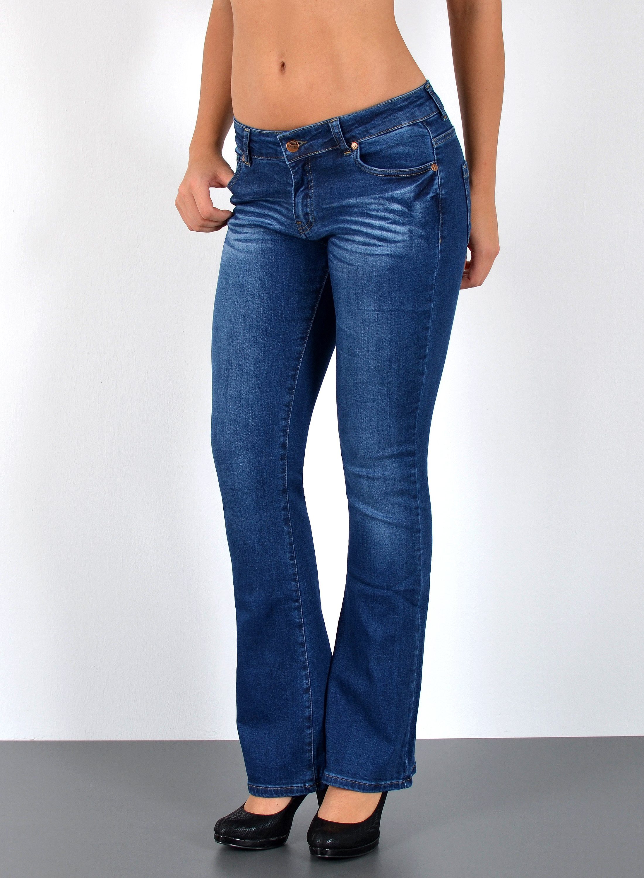 ESRA Bootcut-Jeans Schlaghose Damen Bootcut Jeans günstig online kaufen