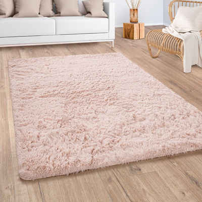 Hochflor-Teppich »Silky 591«, Paco Home, rechteckig, Höhe 33 mm, Uni Farben, besonders weich und kuschelig, ideal im Wohnzimmer & Schlafzimmer