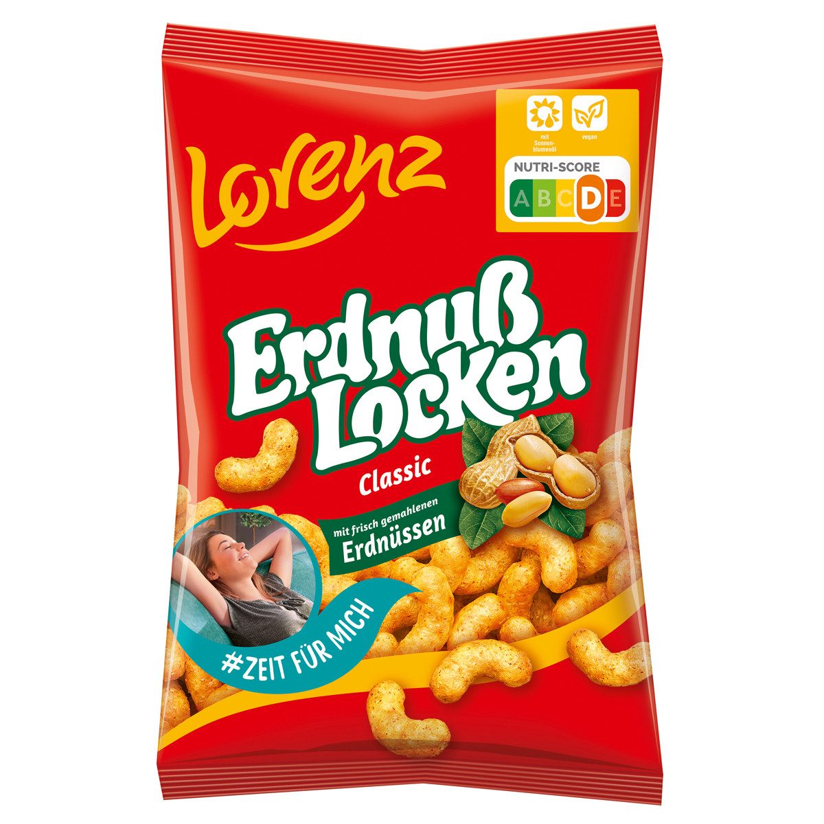 LORENZ Knabberei, Lorenz Erdnuß Locken Classic Mais Snack mit gemahlenen Erdnüssen 120g
