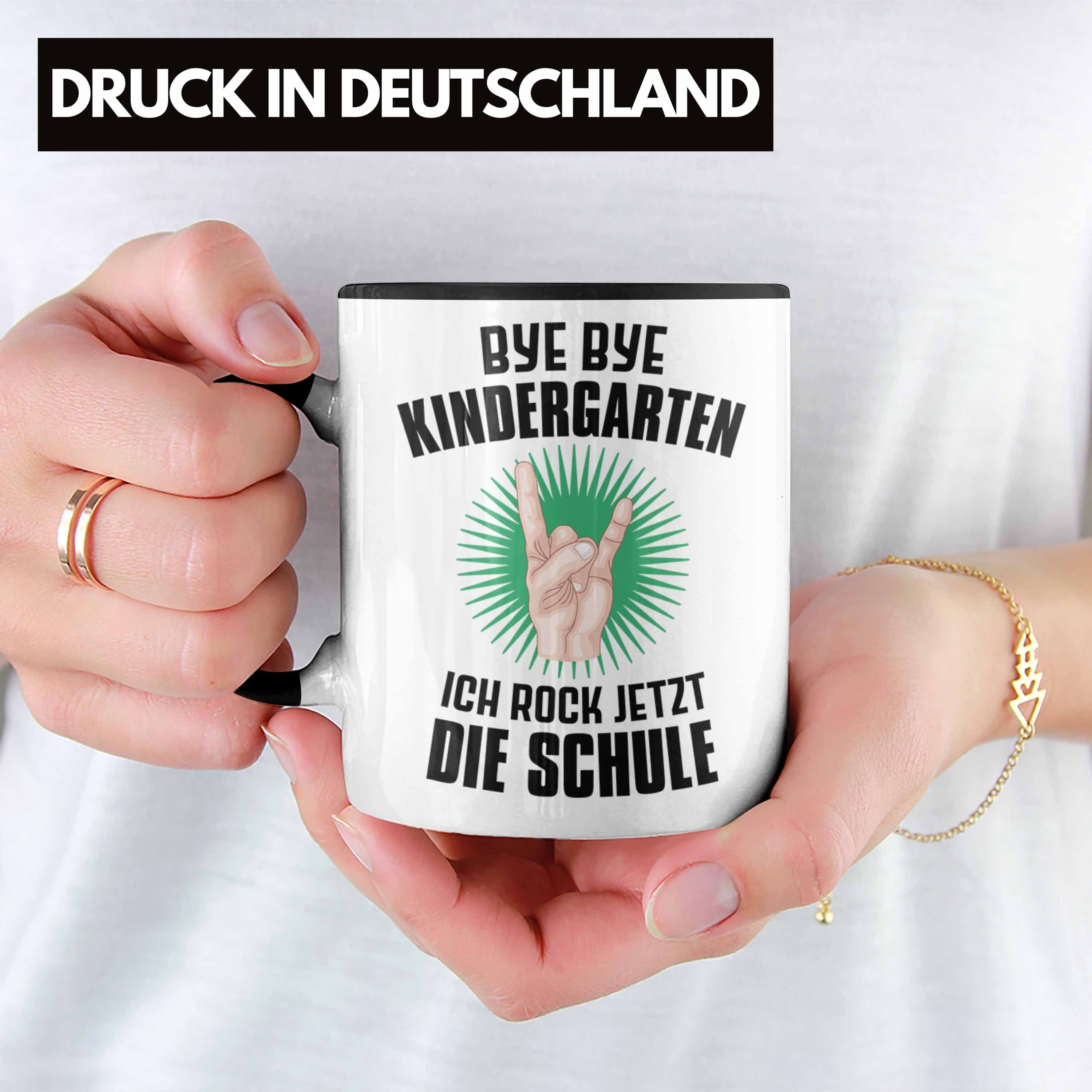 Schwarz Rocke Die 2022 Junge Einschulung Geschenk Jetzt Füllung Schultüte Schulstart für Geschenkidee Schulkind Schule Tasse Schuleinführung Trendation Schultag Trendation - Schulanfang 1. Tasse