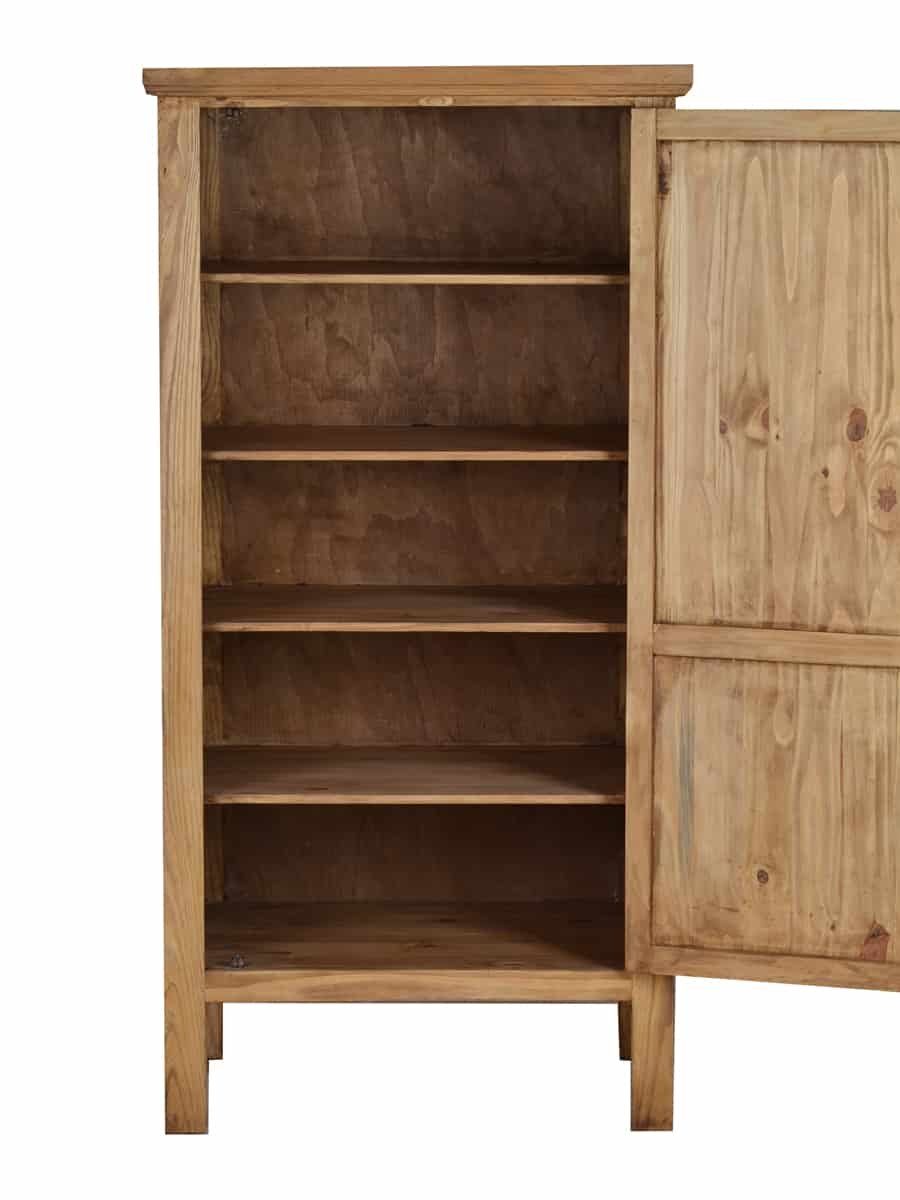 MiaMöbel Hochschrank Mexico aus massivem Pinienholz Honig