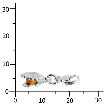 OSTSEE-SCHMUCK Kettenanhänger - Muschel - Silber 925/000 - Bernstein (1-tlg)
