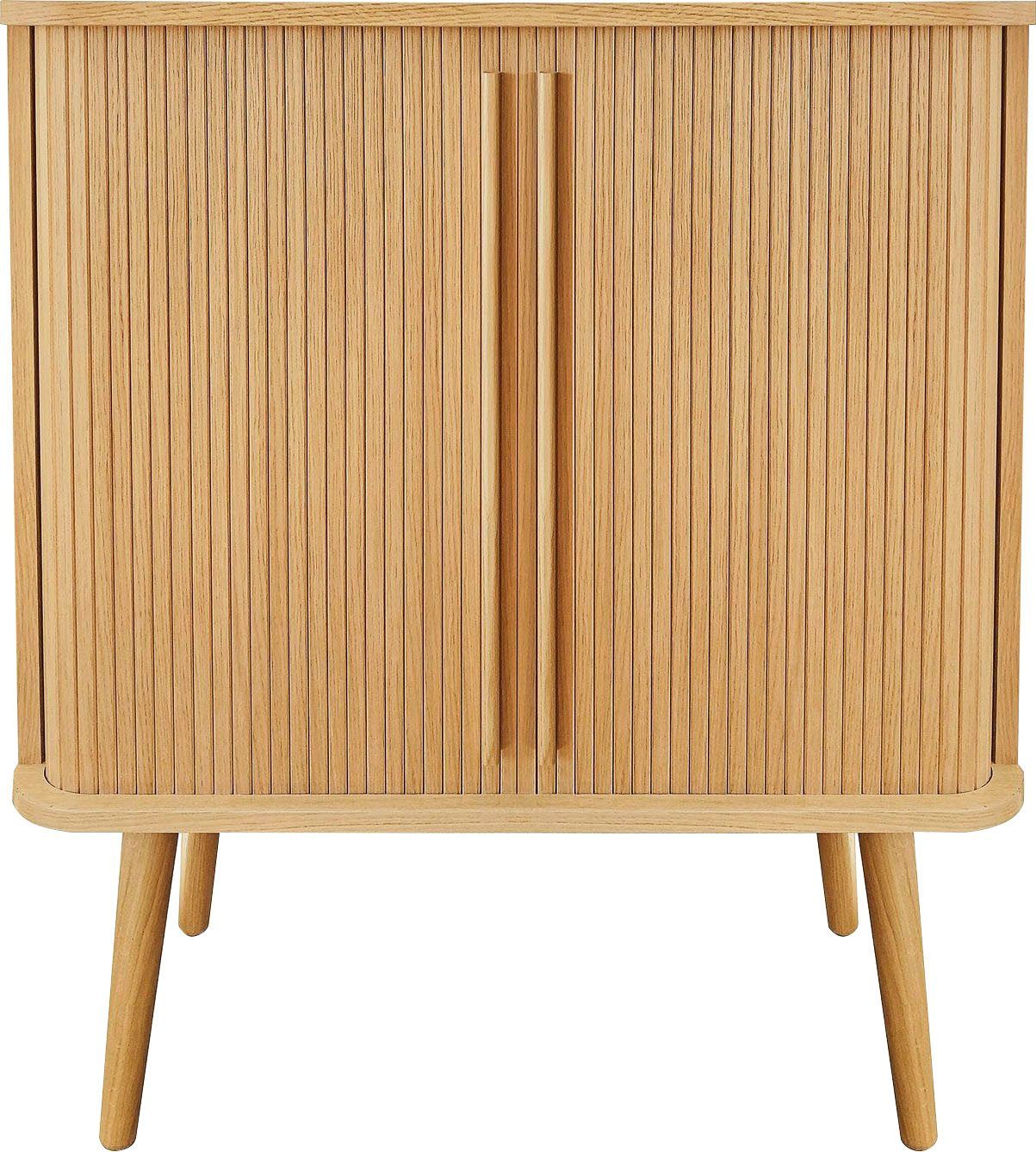 Woodman Highboard Rove, Stauraumschrank besonderes Design, Breite 83 cm, mit Eichenholzfurnier