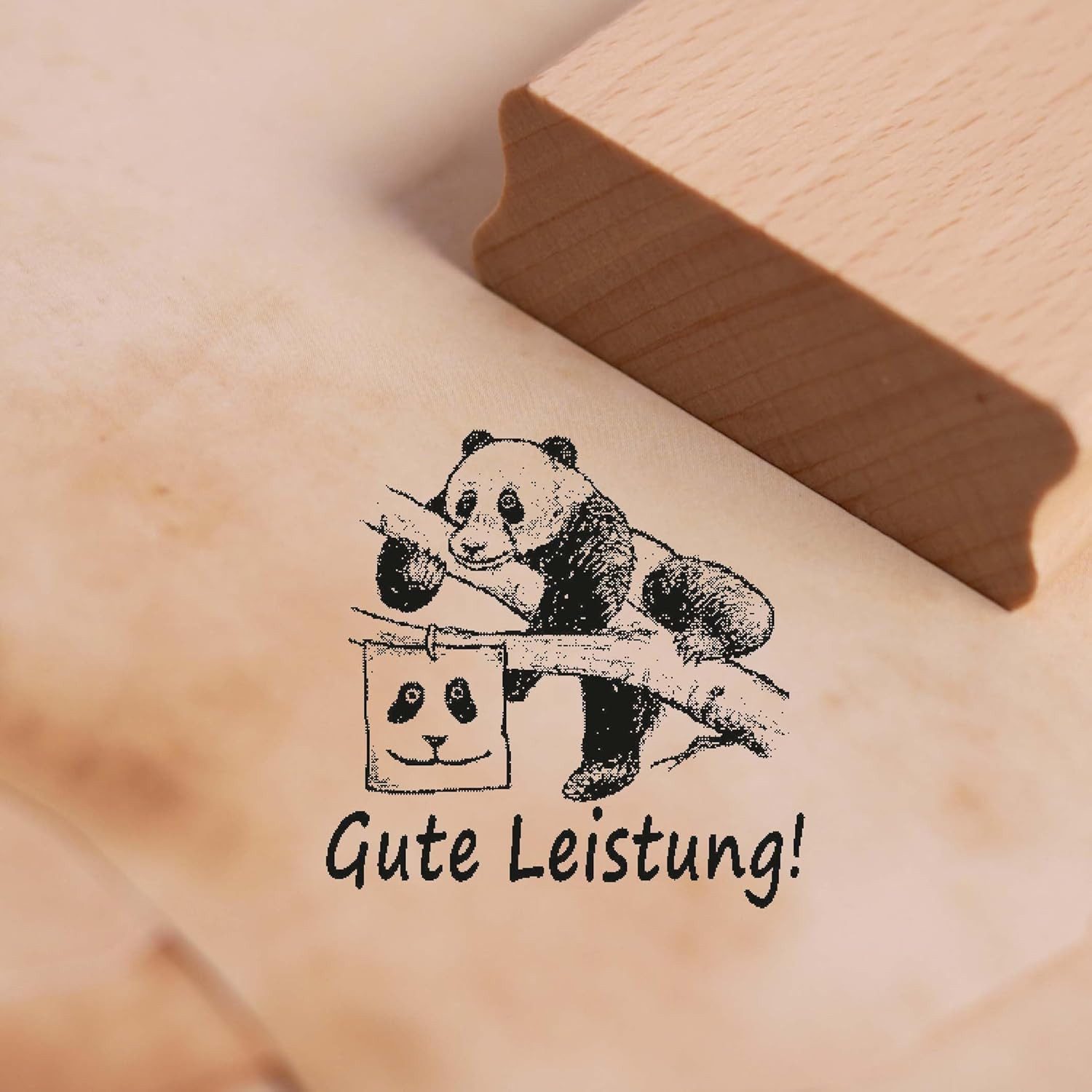 Dekolando Stempel Lehrerstempel Pandabär im Set - 3 Motivstempel Panda mit Spruch, Schulstempel 3er Set