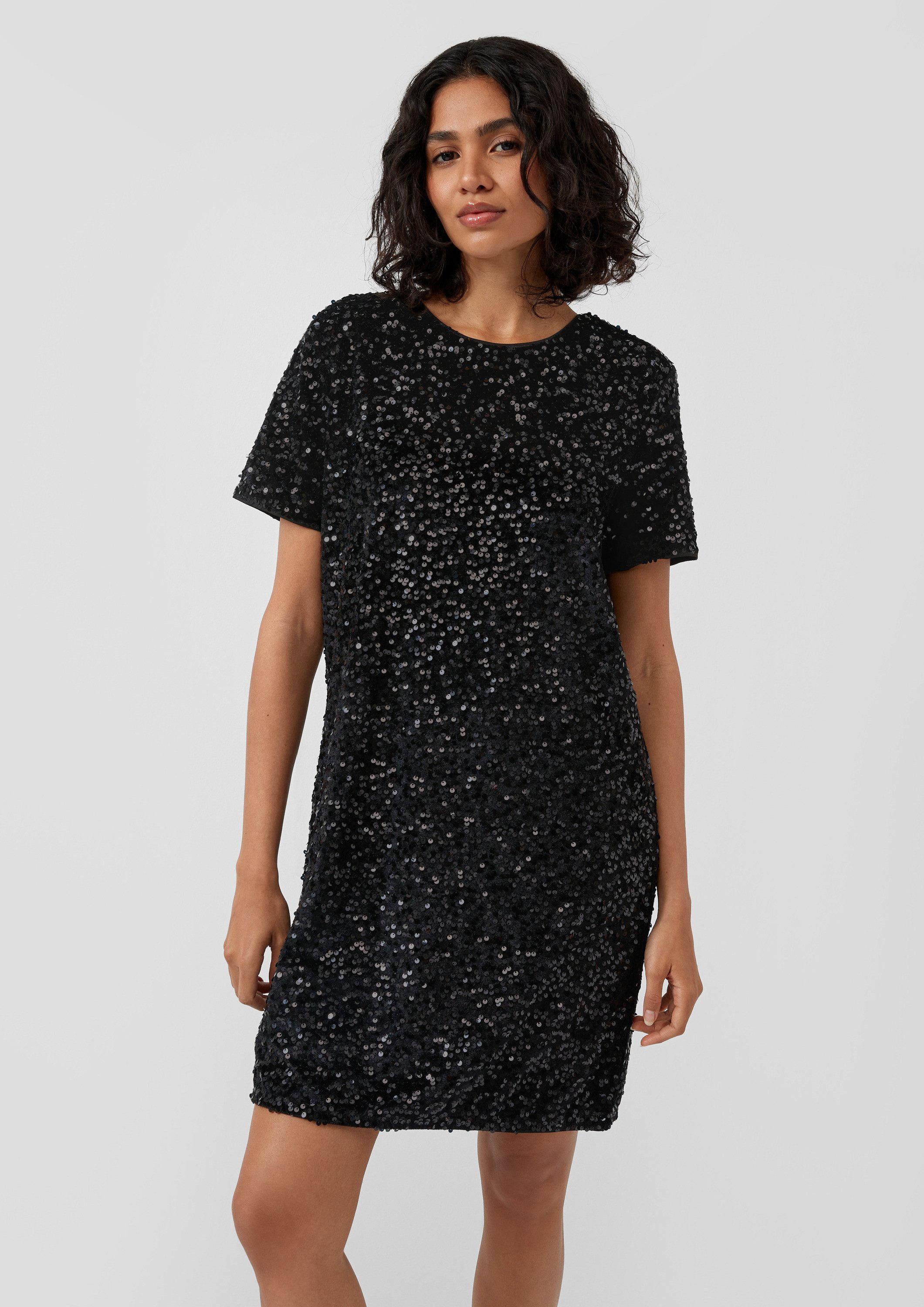 s.Oliver Minikleid Kleid Samtkleid mit Pailletten günstig online kaufen