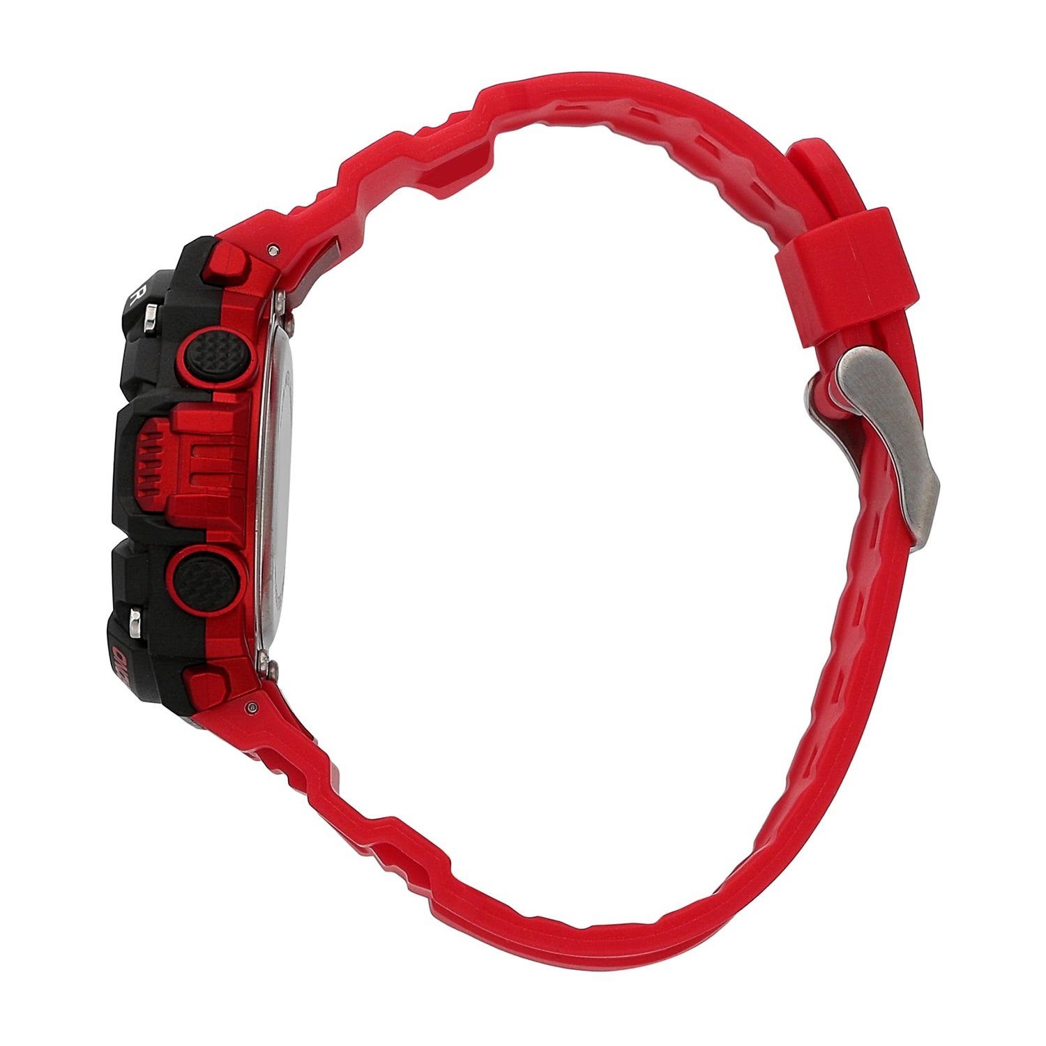 Sector Digitaluhr Sector Herren Armbanduhr Digital, (Digitaluhr), Herren Armbanduhr eckig, extra groß (ca. 40,4x45,1mm), PURarmband rot