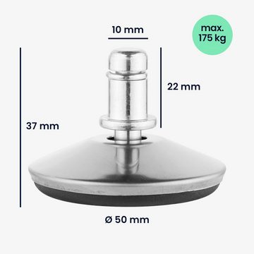 kwmobile Möbelfuß Bürostuhl Gleiter 5er Set - Bodengleiter für Schreibtischstuhl, (5-St)