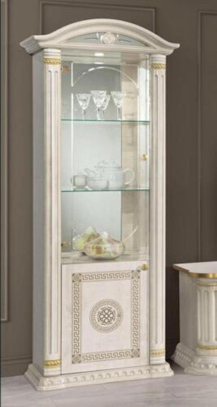 JVmoebel Glasvitrine Vitrine Anrichte Vitrinen Luxus Glas Schrank Holz Design Möbel Italien