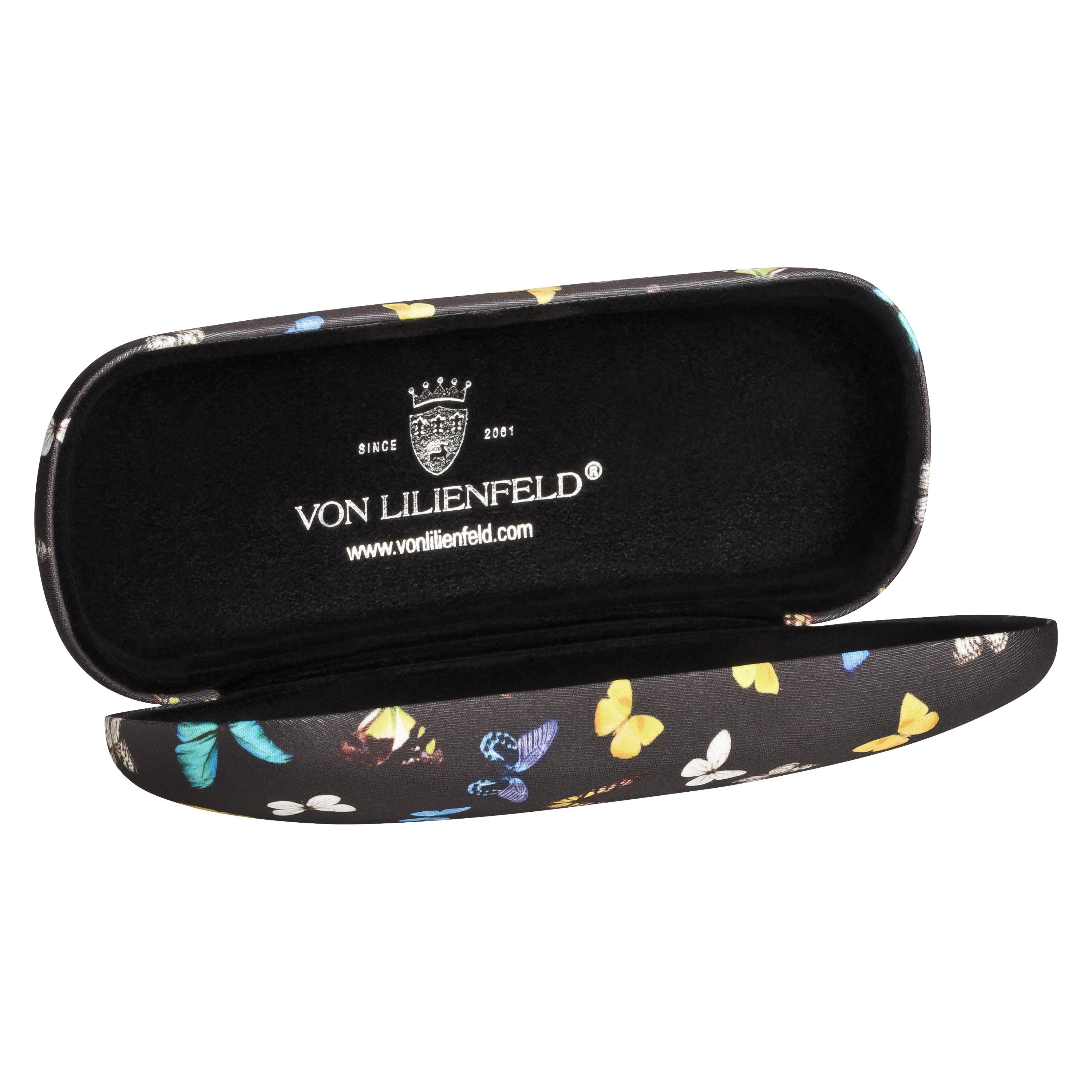 von Lilienfeld Brillenetui Schmetterlinge Butterfly Schmetterlingstanz Brillenbox, stabiles mit Mikrofaser bezogenes Hardcase