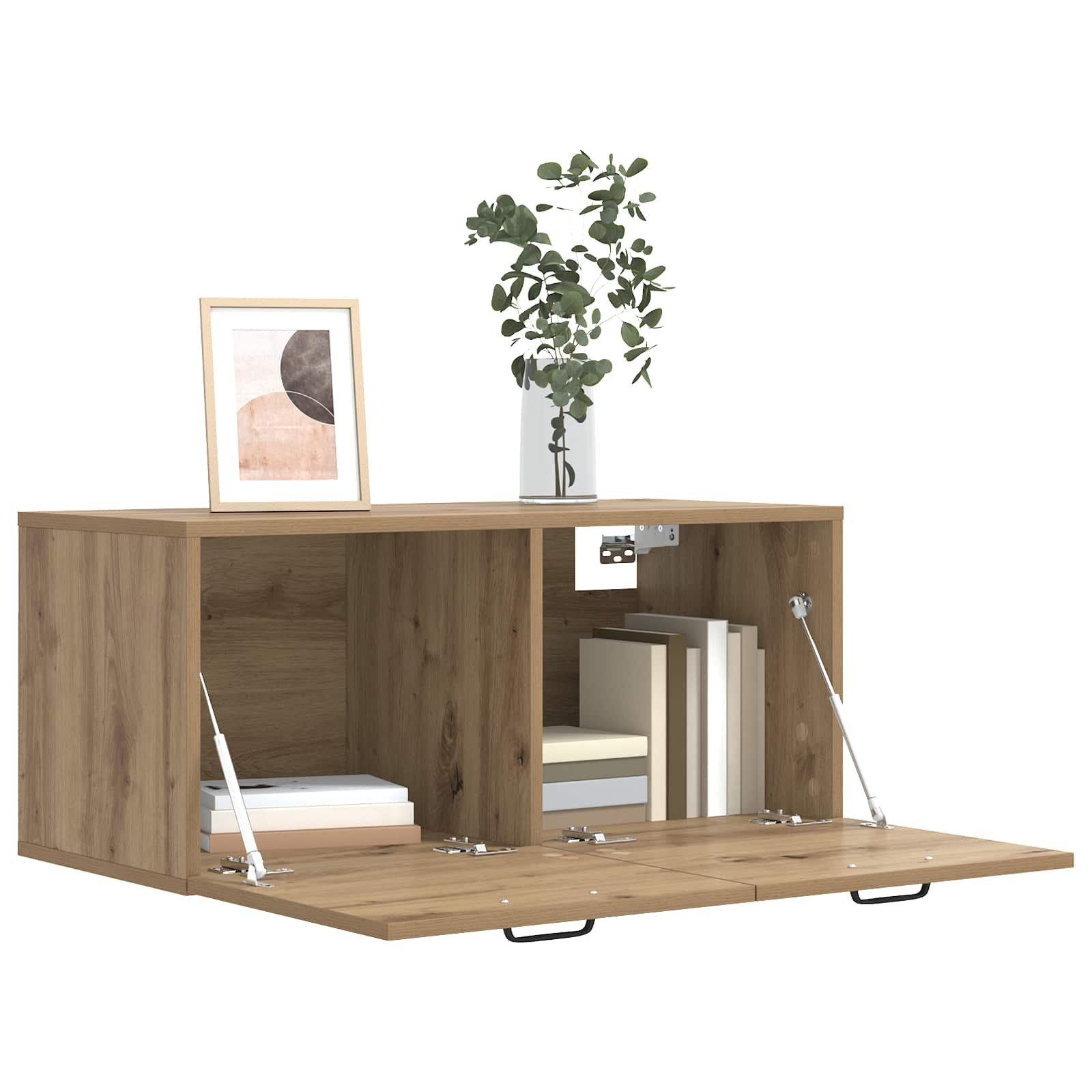 vidaXL Regal Wandschrank Wandhalterung Artisan-Eiche 80 x 36,5 x 35 cm, 1-tlg.
