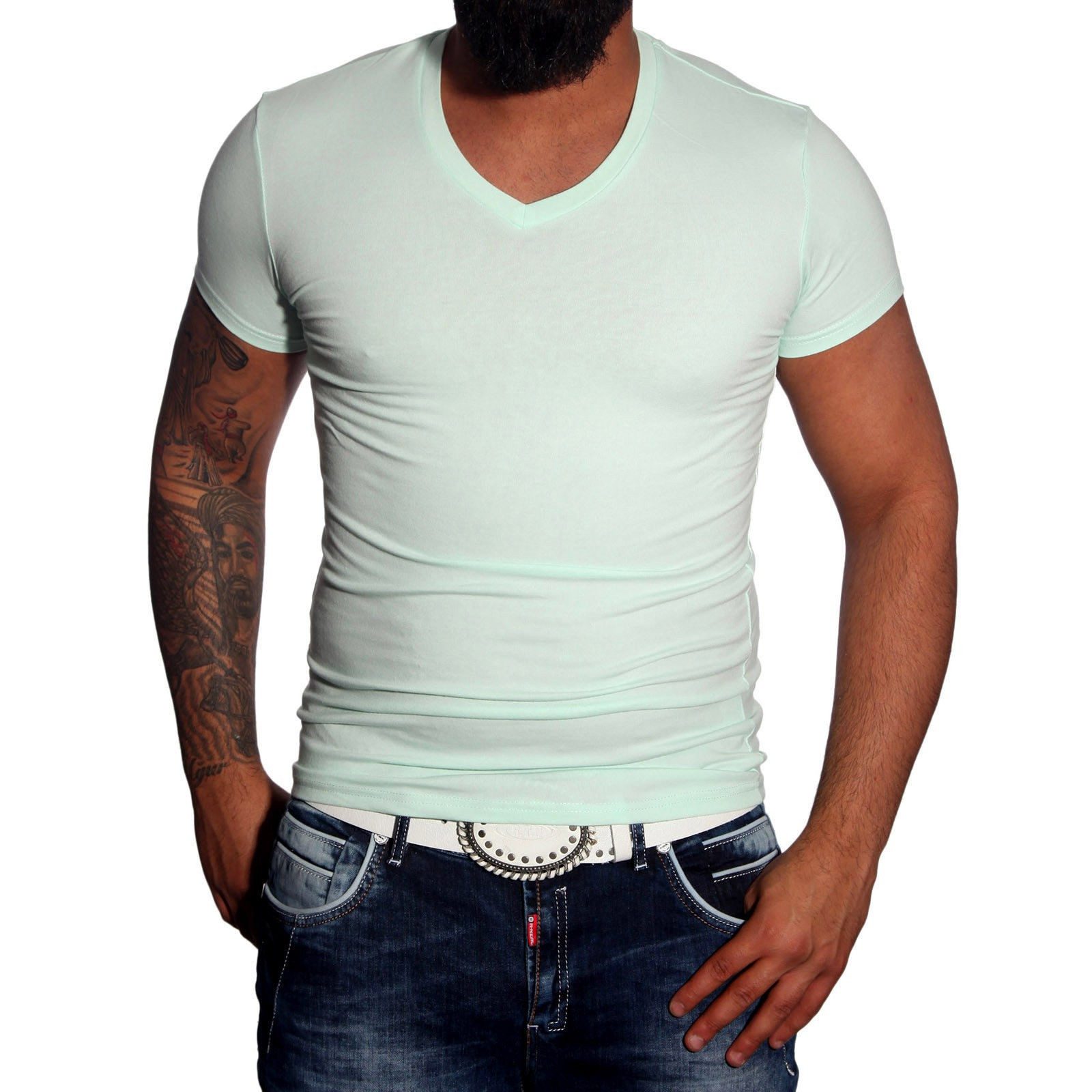 Baxboy T-Shirt Baxboy tiefer V-Ausschnitt Uni günstig online kaufen