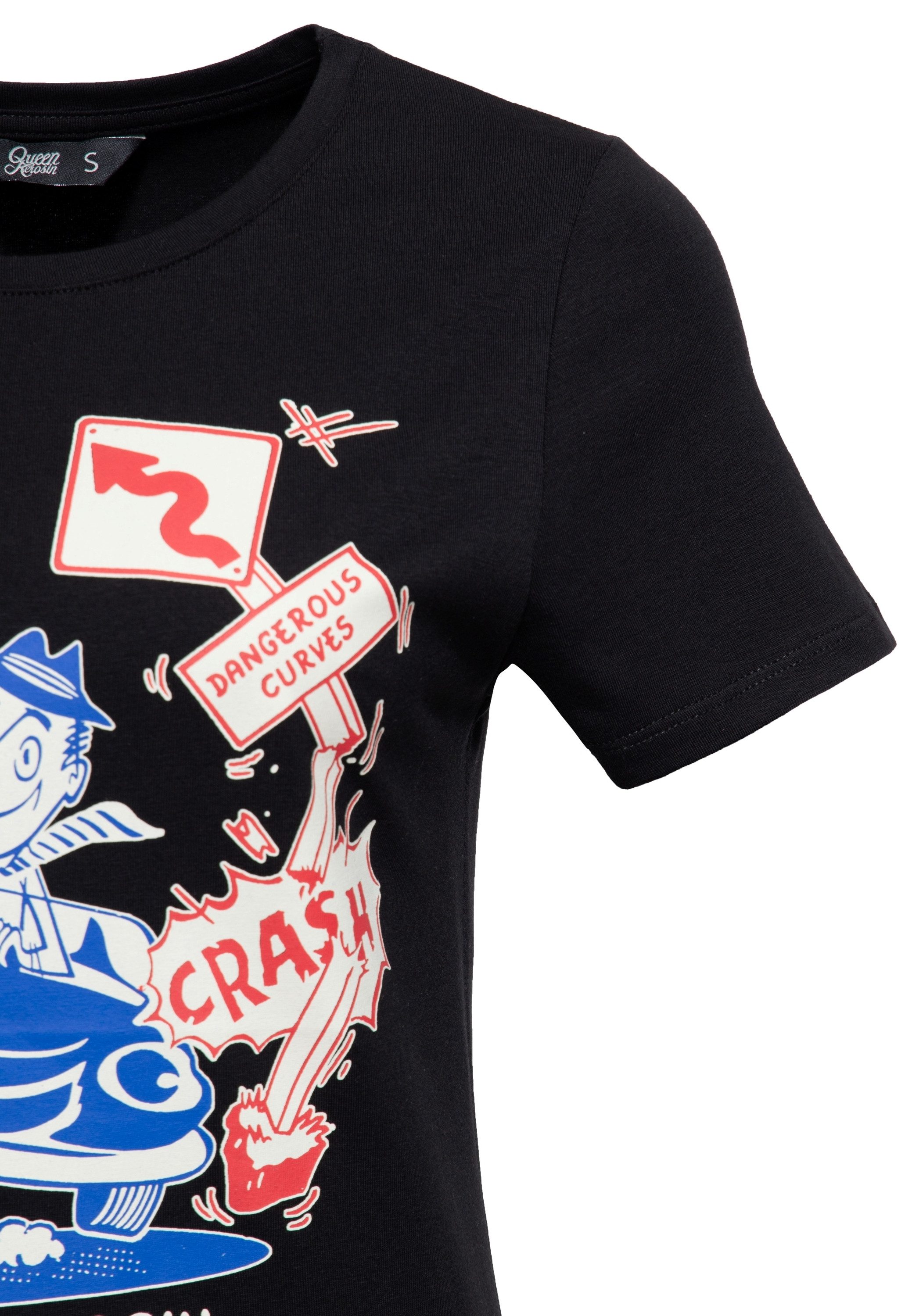 QueenKerosin Print-Shirt Dangerous Curves mit 50s Comic Art Print – Bild 3 von 5
