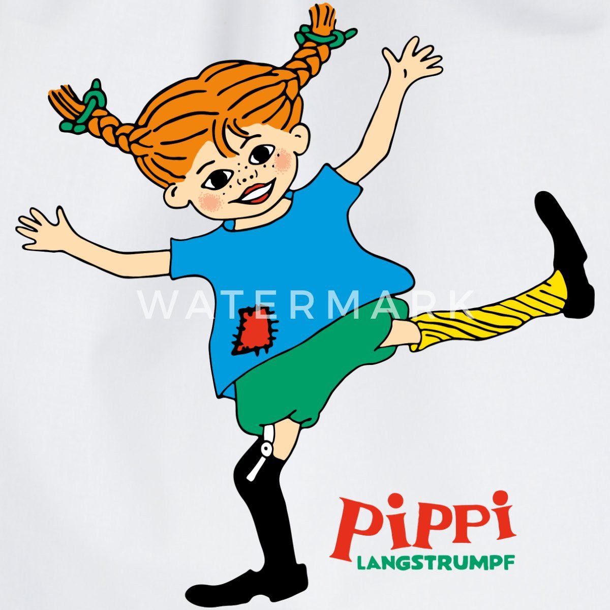 Spreadshirt Turnbeutel Pippi Langstrumpf Pippi Tanzt Wie Es Ihr Gefällt Turnbeutel (1-tlg)