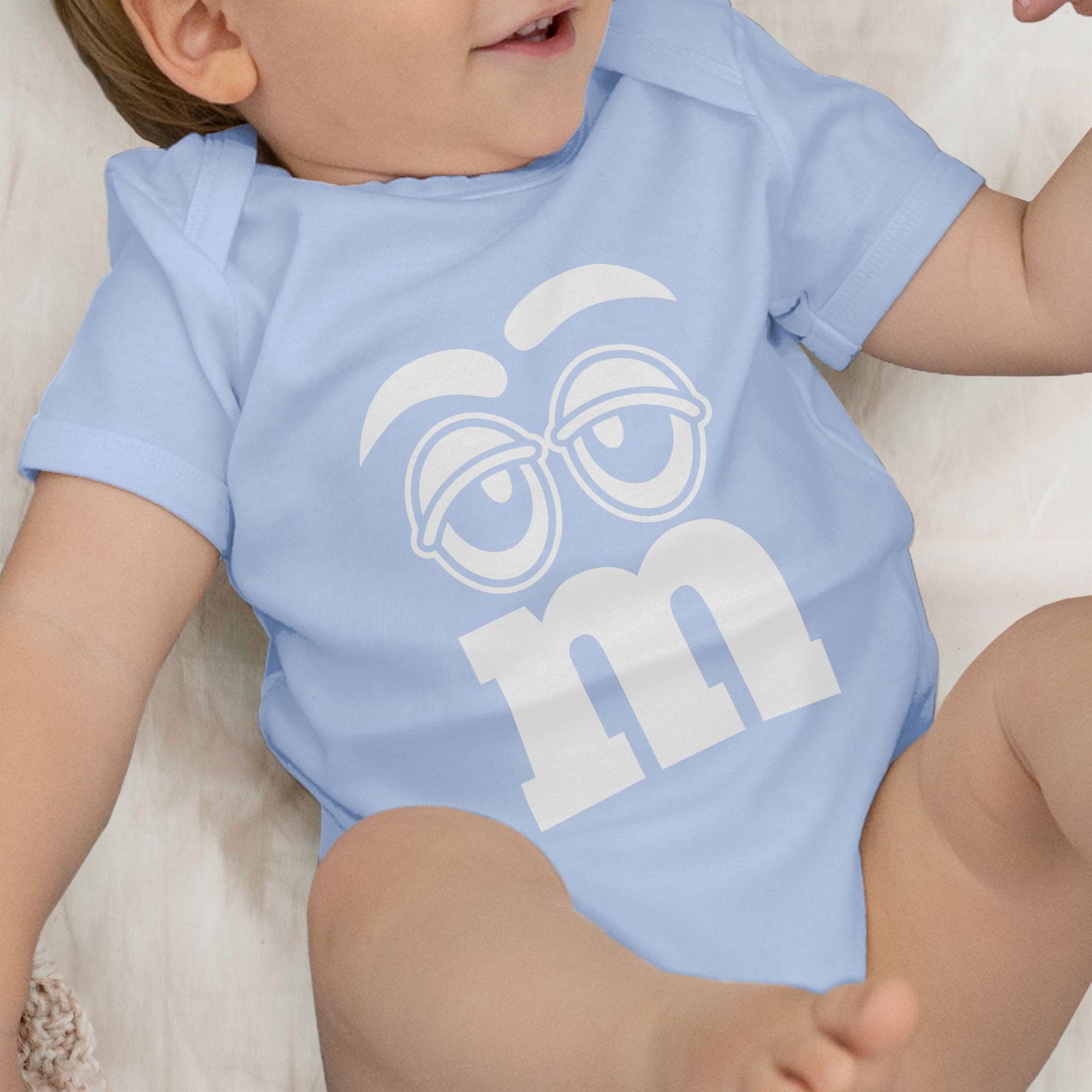 Gruppen Babyblau Shirtbody Gesicht 2 Karneval Faschingskostüm Fasching & Aufdruck Shirtracer M&M