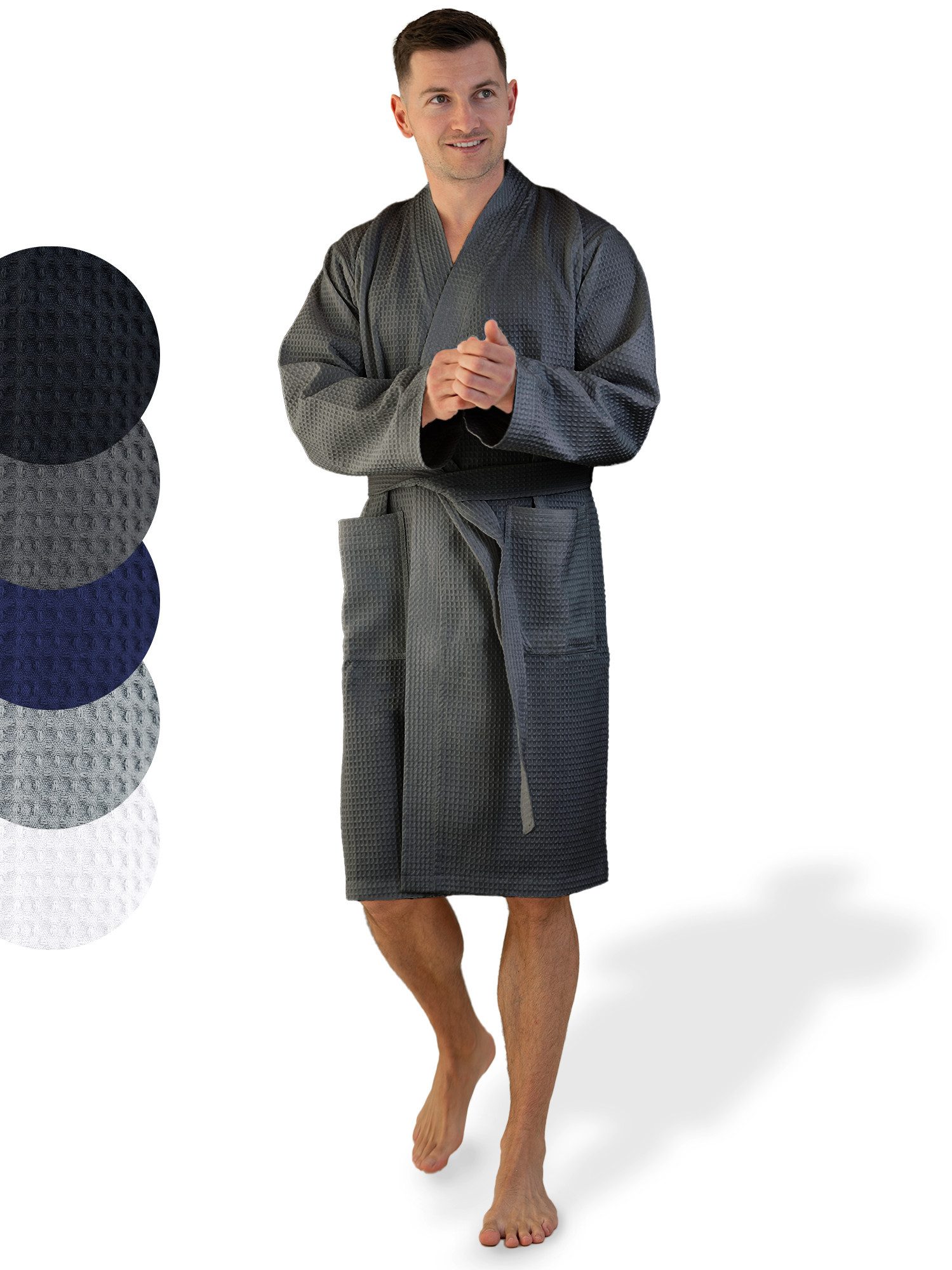 SIEGENTHAL Morgenmantel Herren Morgenmantel Waffelpique, Schalkragen, günstig online kaufen