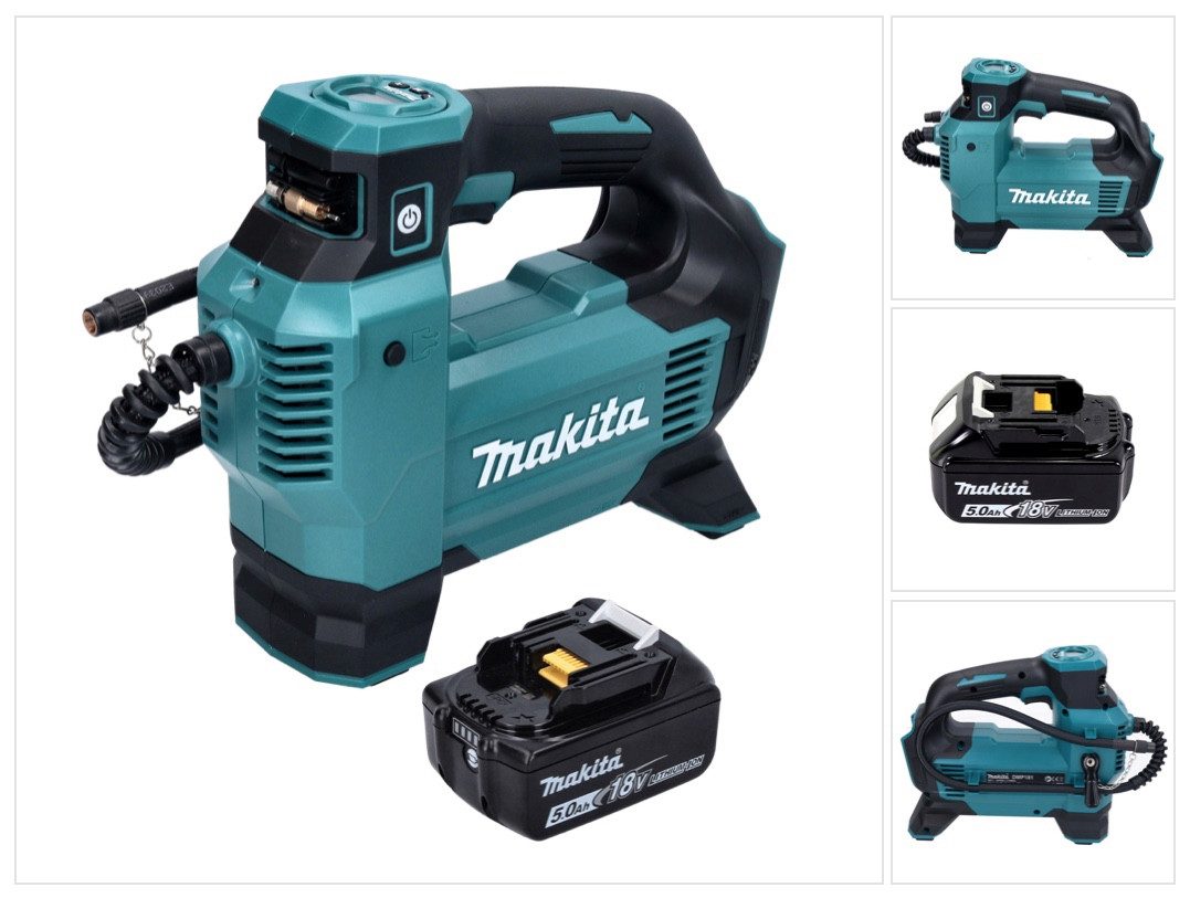 Makita Akku-Handkompressor DMP 181 T1 Akku Kompressor 18 V 11,1 bar + 1x Akku 5,0 Ah - ohne Lade