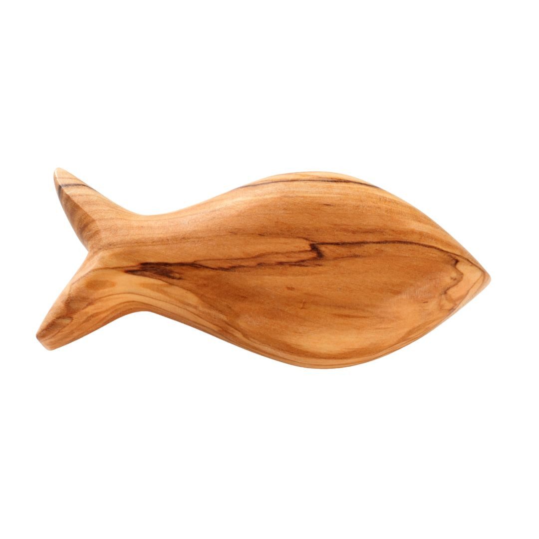 Kassis Dekoobjekt Olivenholz Fisch Handschmeichler, Antistress Glücksbringer, handgefertigt, Holzdeko, Tischdeko, Geschenk, Weinachtsgeschenk