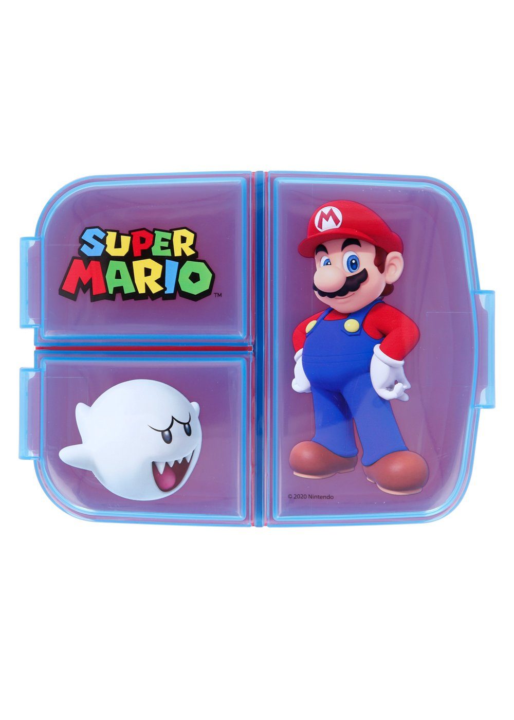 Super Mario Lunchbox Brotdose Super Mario, Vesperdose mit 3 Fächern, BPA-frei