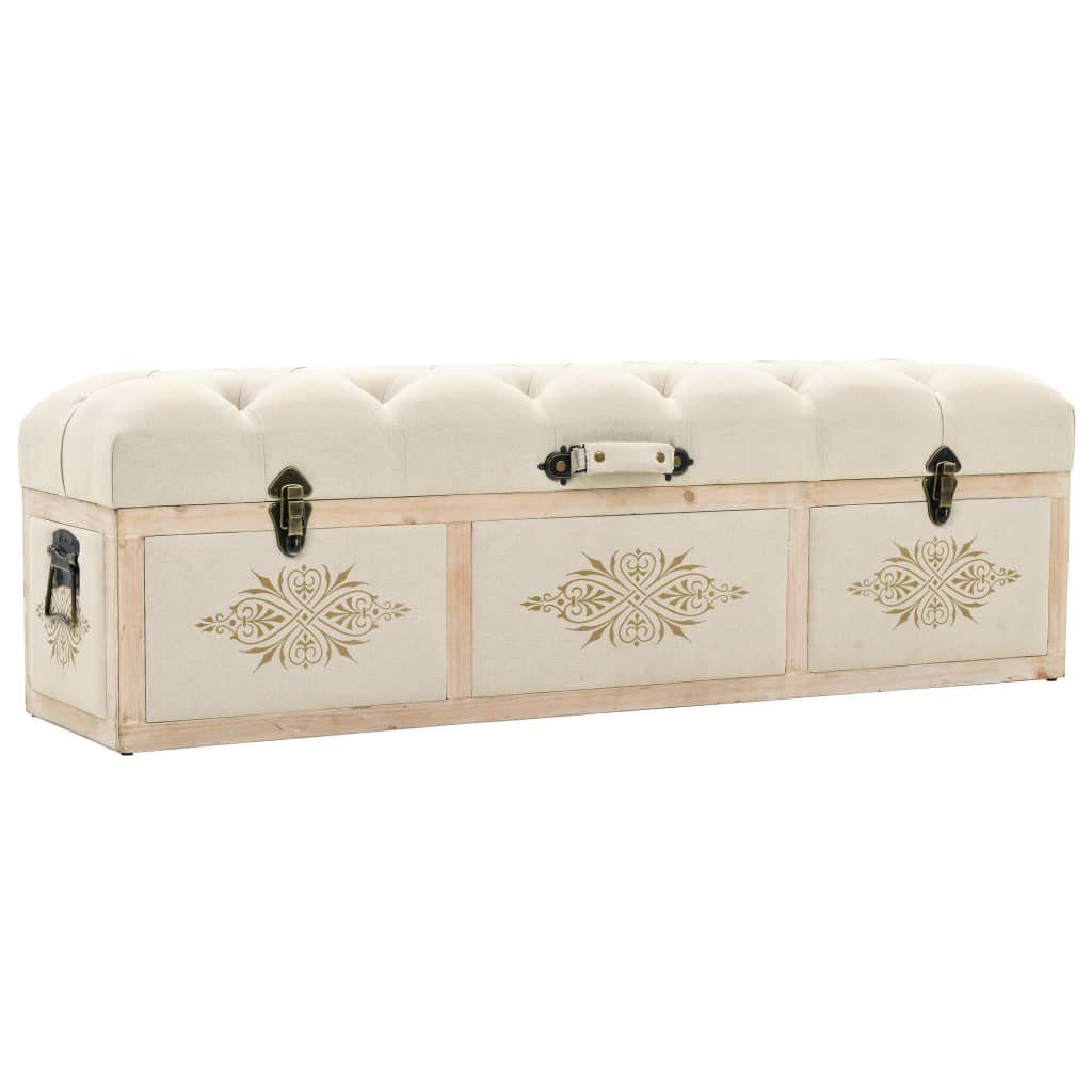 furnicato Truhenbank Elegante Aufbewahrungsbank Cremeweiß 110x30x38 cm aus Massivholz