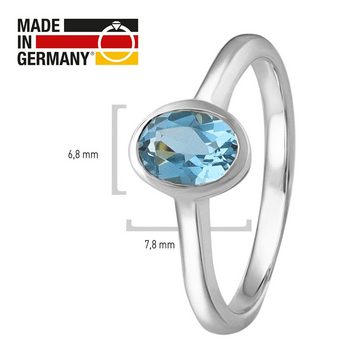 Acalee Goldring Topas Weißgold 333 / 8K Echt Topas Swiss Blau