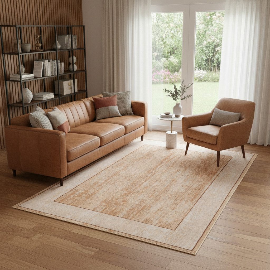 Tapiso Teppich NORA, rechteckig, Höhe: 5 mm, Eleganter Kurzflorteppich mit rutschfester Rückseite