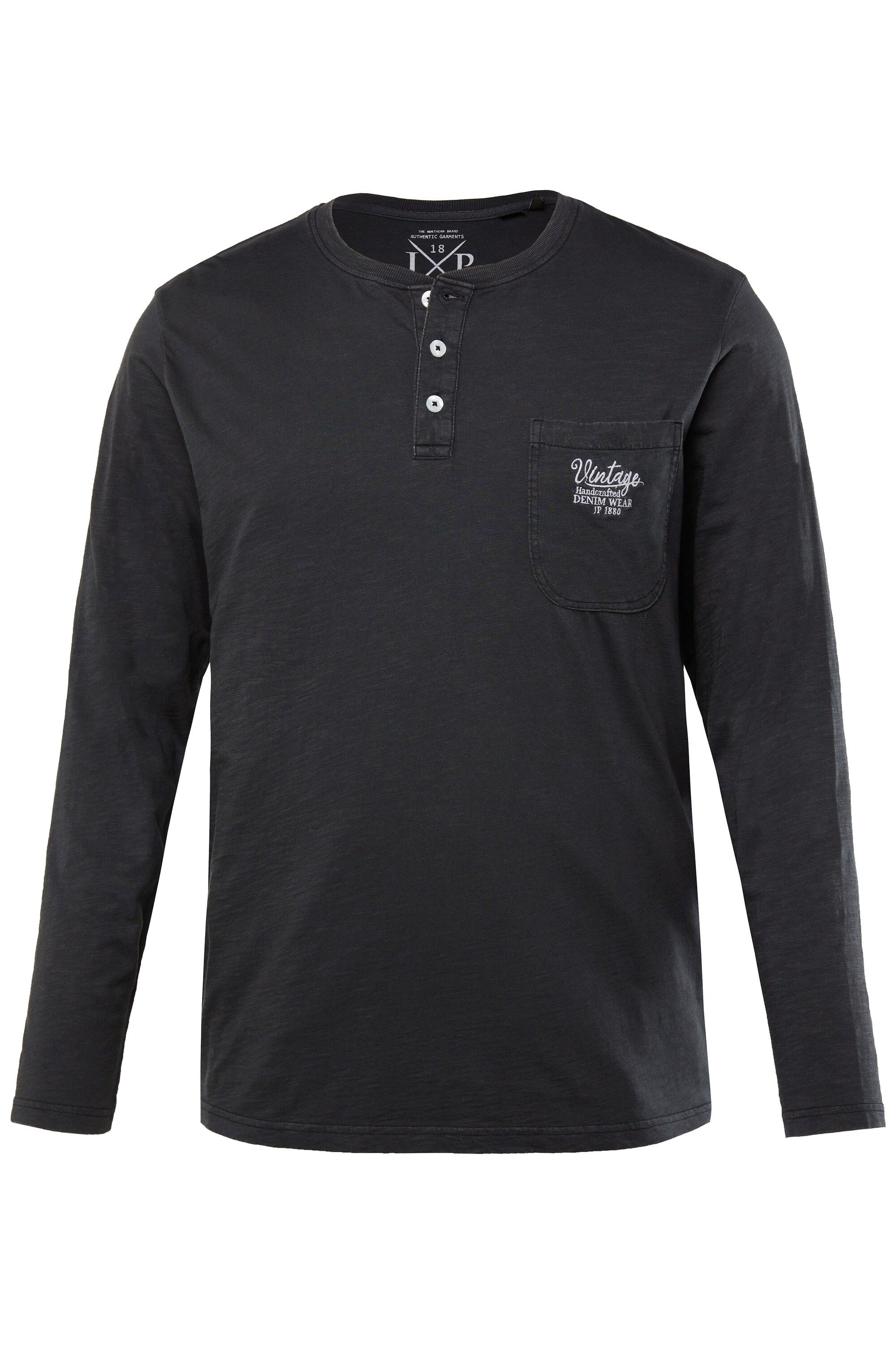 JP1880 T-Shirt Henley Langarm Knopfleiste Flammjersey günstig online kaufen