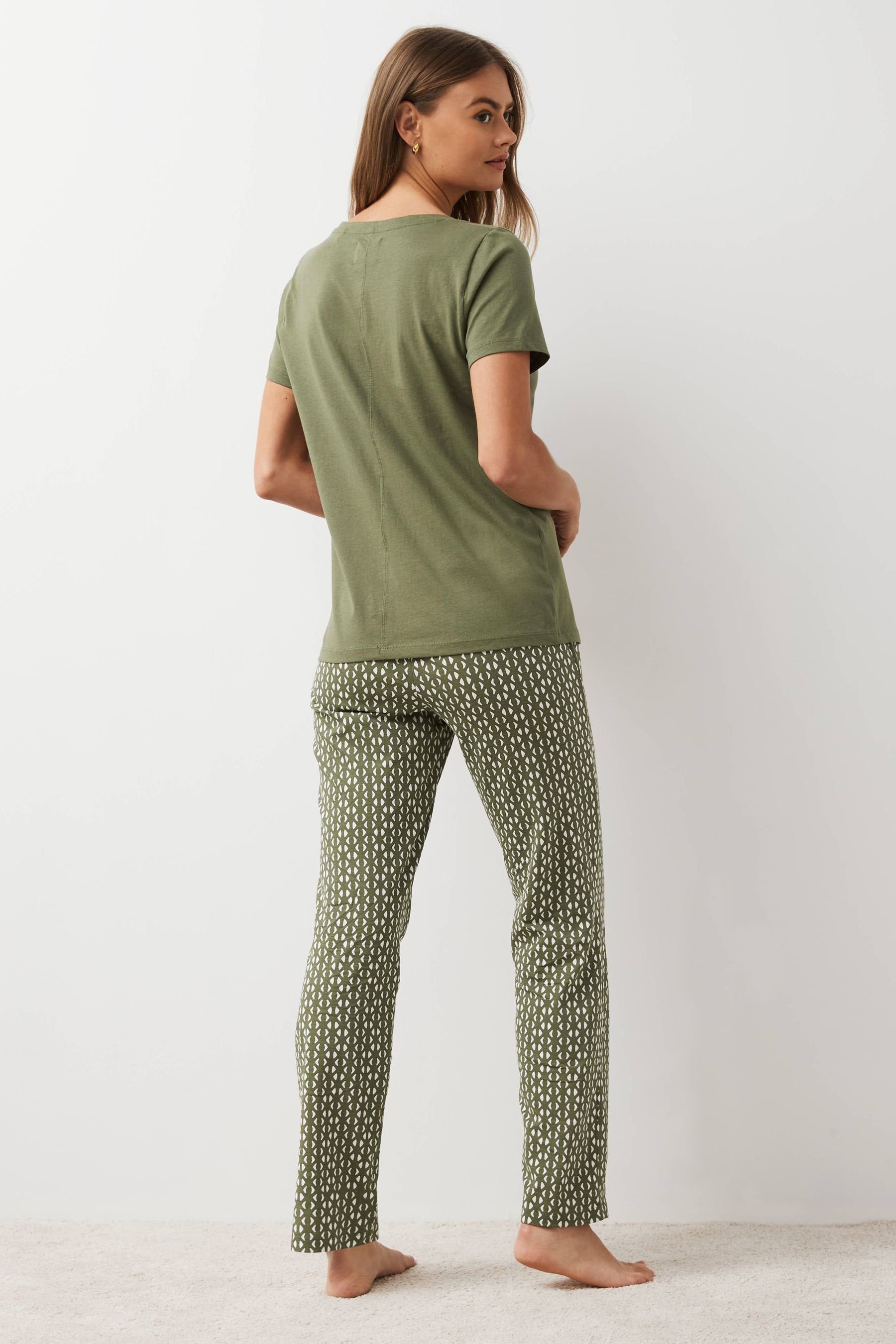 Kurzärmeliger (2 Pyjama Khaki Next tlg) Baumwoll-Pyjama