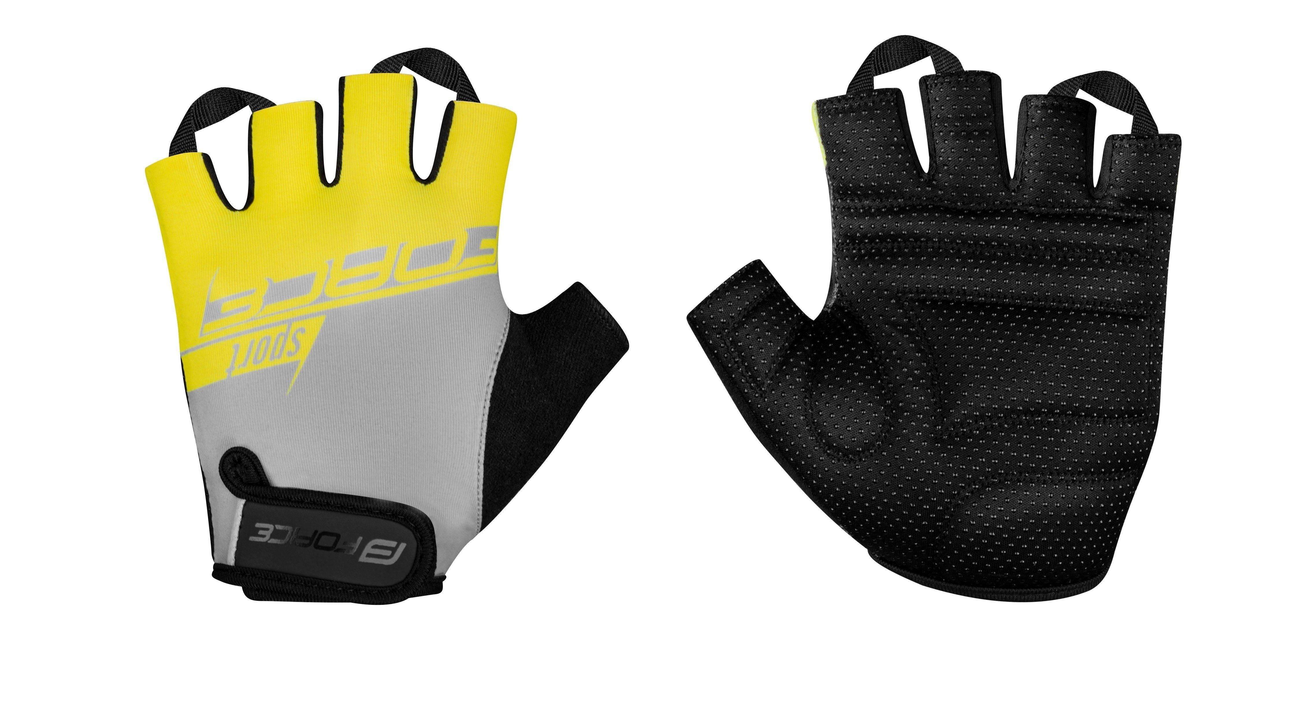 Handschuhe - grau SPORT Fahrradhandschuhe gelb FORCE