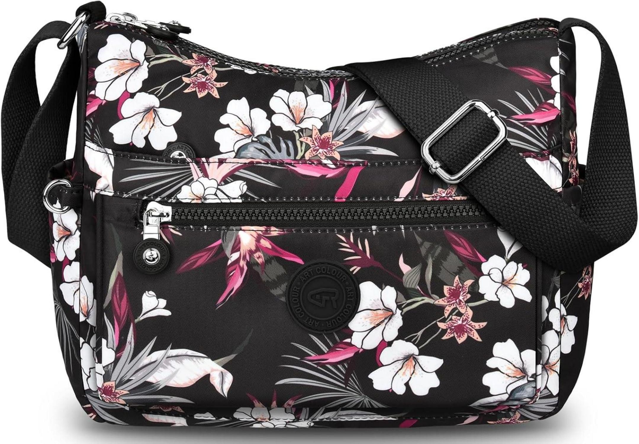 Umhängetasche Umhängetasche Damen Wasserdicht Nylon Crossbody Bag Fächer Einkaufen