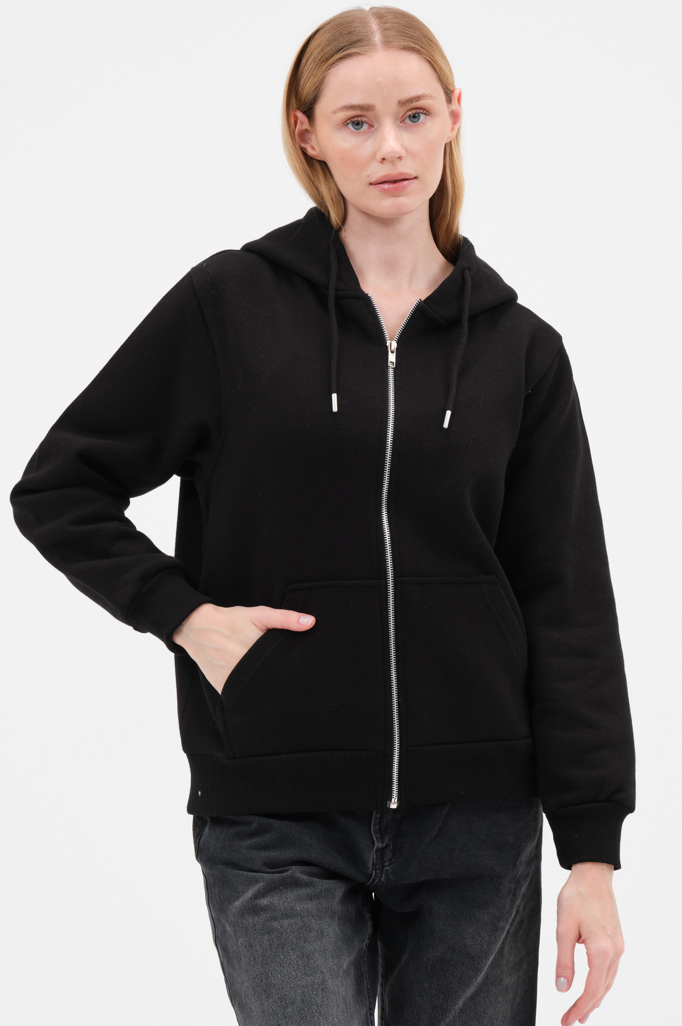 Smith & Solo Kapuzenpullover Damen - Sweatshirt mit Reißverschluss Zipper H günstig online kaufen