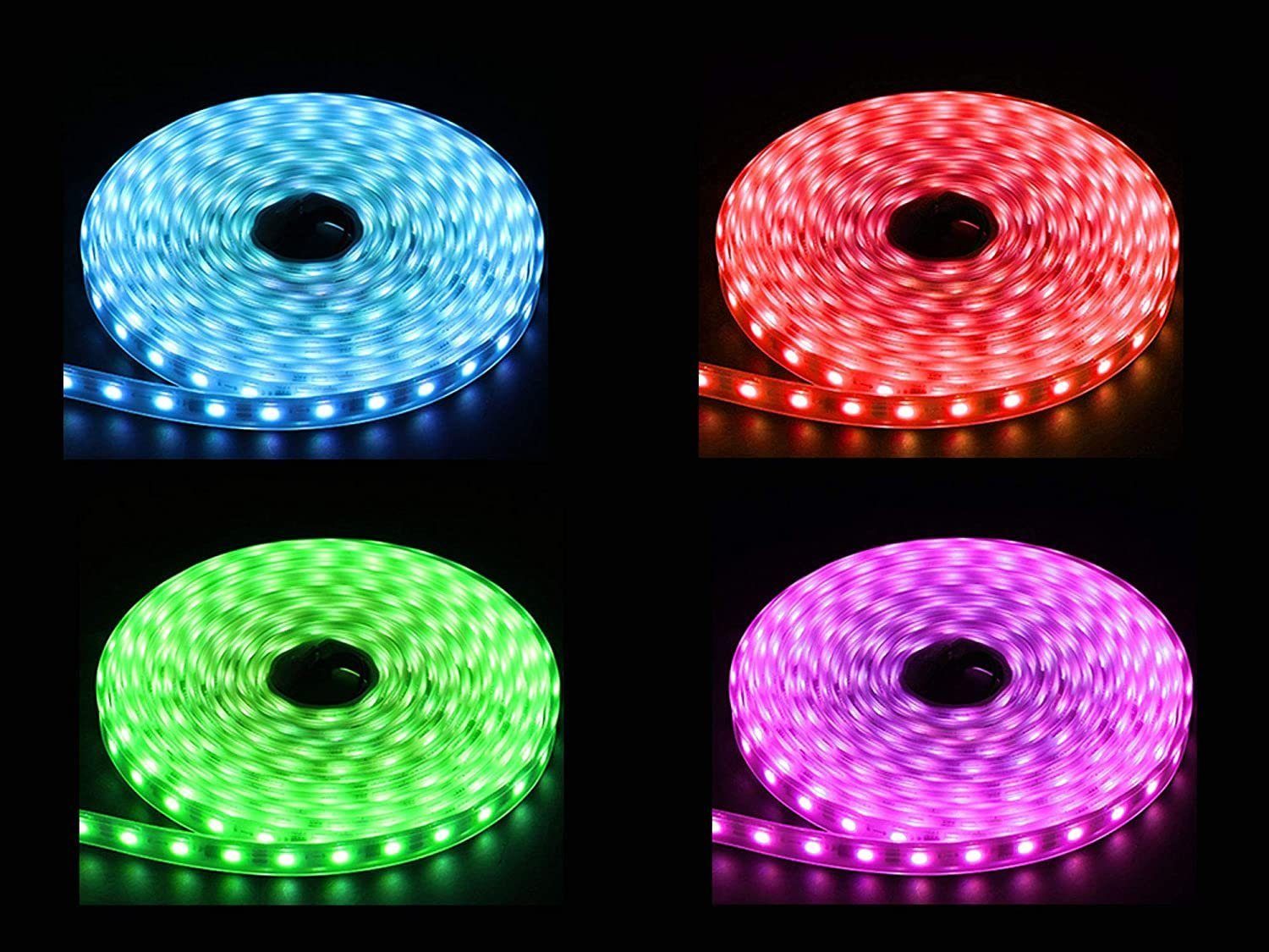 Set Tageslichtweiß, Streifen LED RGB, fest LED zu Lichterkette adressierbar, Ogeled 5M integriert, Individuell Lichtleiste Einfach LED, adressierbar Strip installieren, Aussen, WS2811 Wasserdicht, Lichtstreifen LED RGB