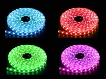 Ogeled LED Lichtleiste LED RGB Streifen Strip Set 5M WS2811 Lichterkette Lichtstreifen Aussen, LED fest integriert, LED, Wasserdicht, Individuell adressierbar, RGB, Tageslichtweiß, Einfach zu installieren, adressierbar