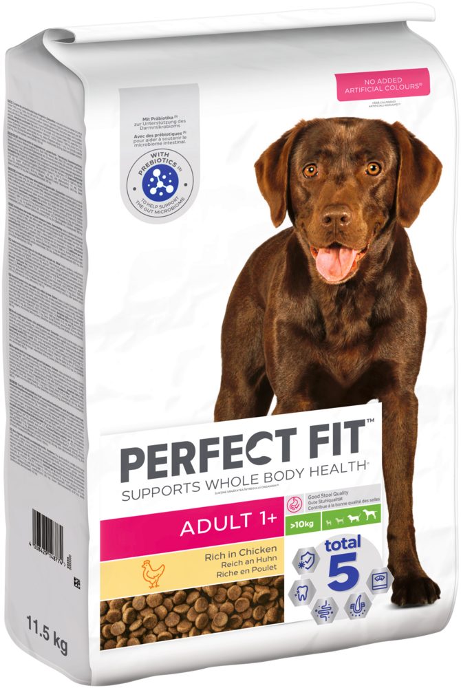 Perfect Fit PERFECT FIT™ Hund Beutel Adult 1+ >10kg mit Huhn 11,5kg, Trockenfutter für: Hunde