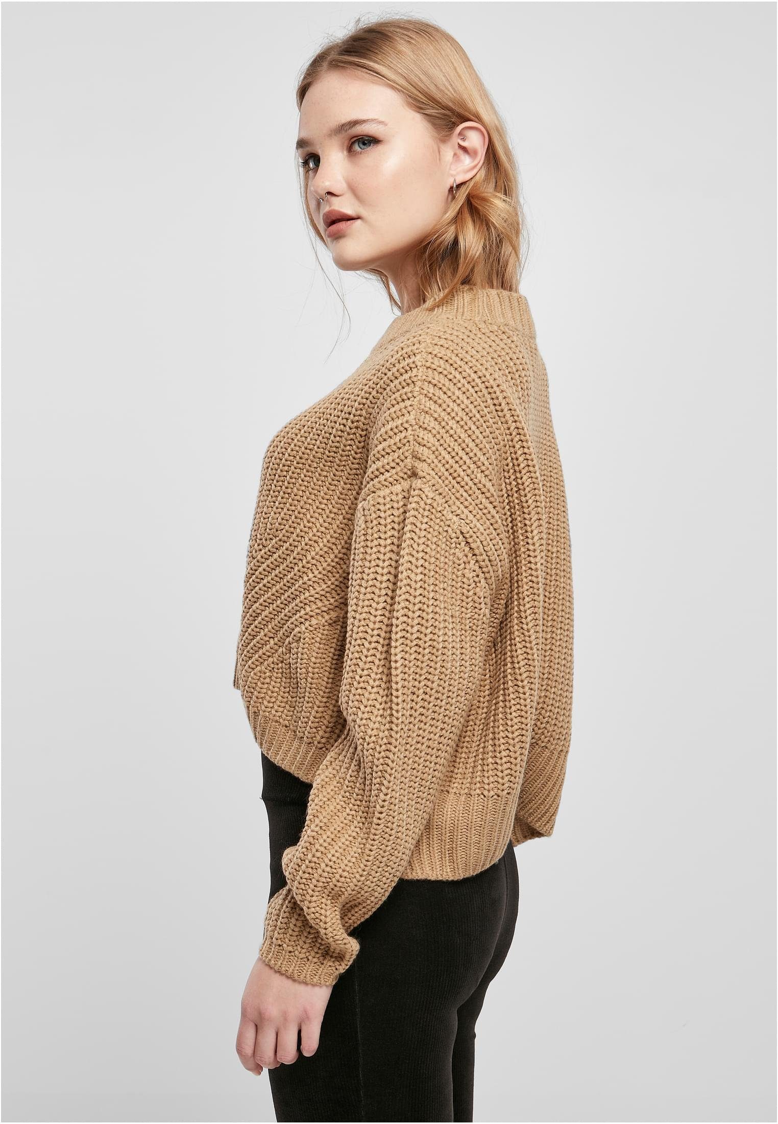 URBAN CLASSICS Kapuzenpullover Damen Ladies unionbeige (1-tlg) Oversize Wide Sweater